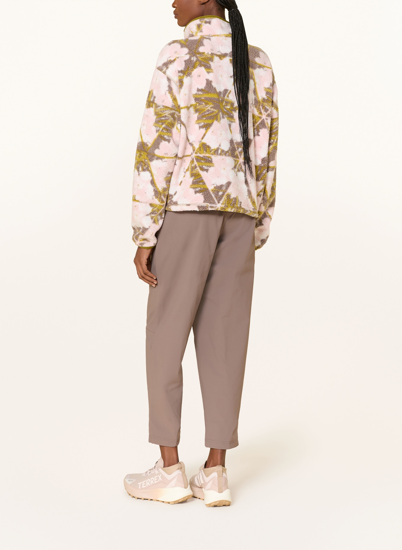 Columbia Fleecový svetr troyer HELVETIA™ II: RŮŽOVÁ / OLIVOVÁ / BÍLÁ