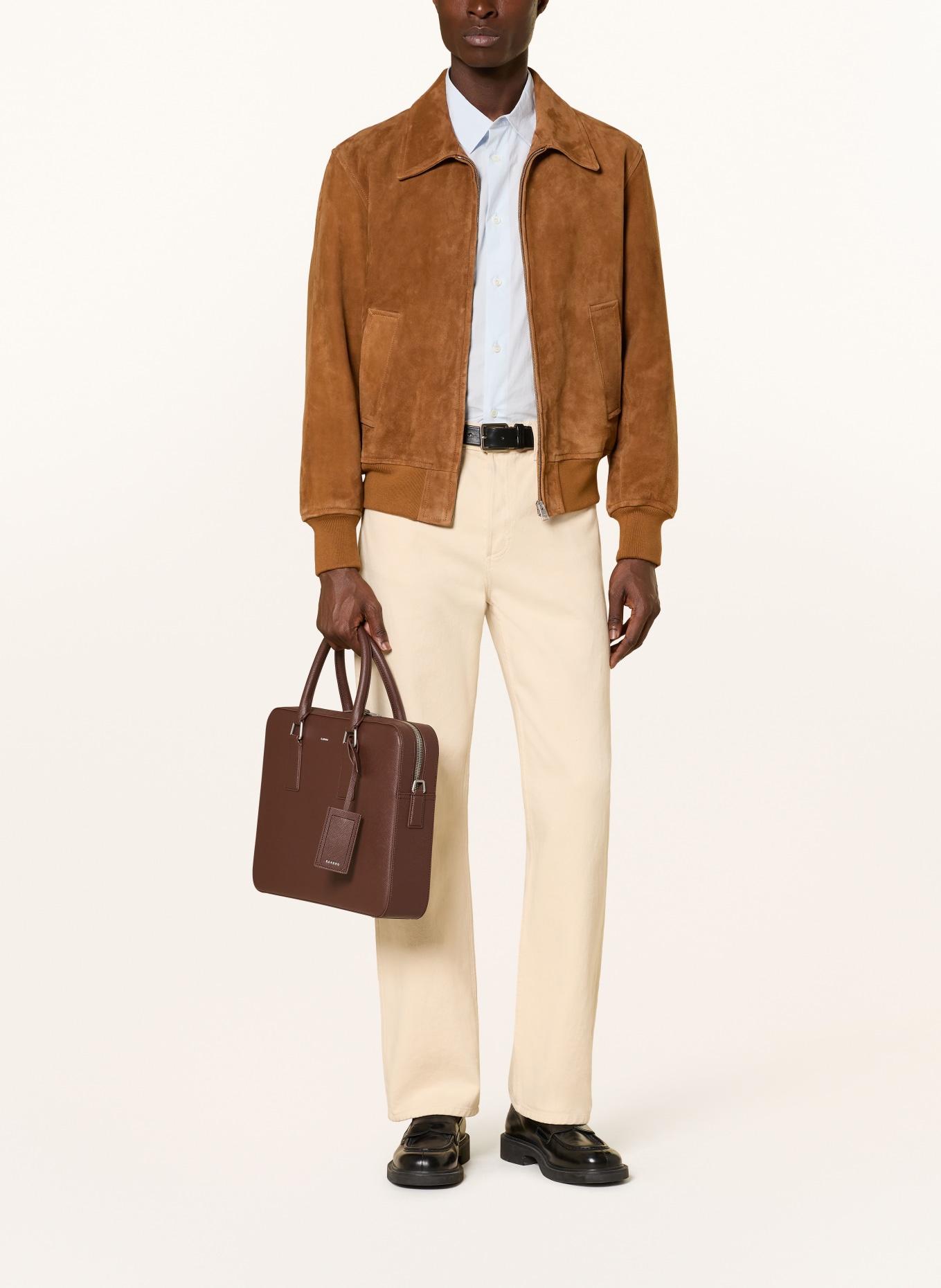 SANDRO Laptop-Tasche: DUNKELBRAUN