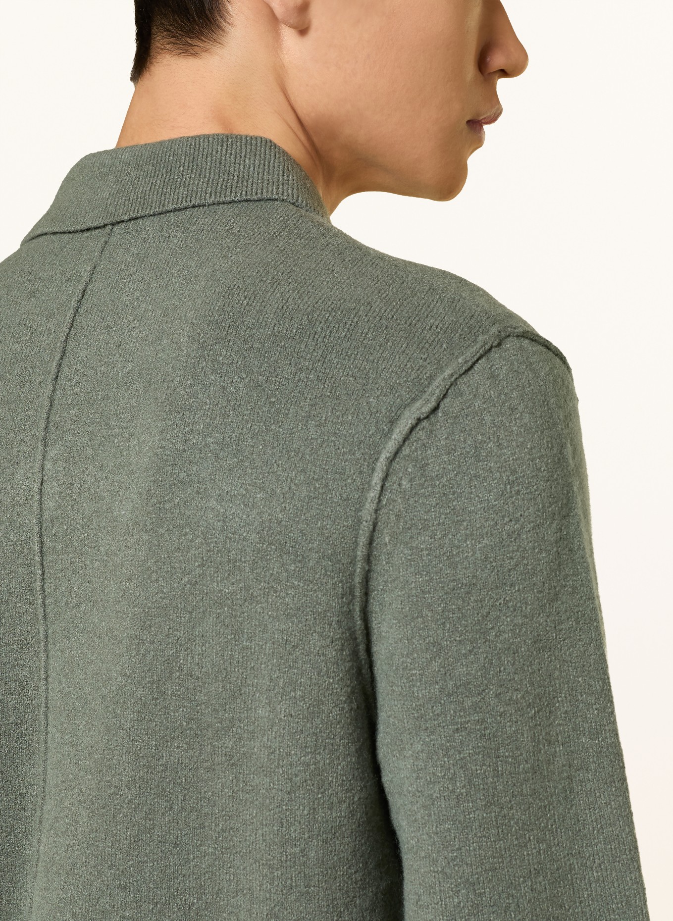 ALLSAINTS Strick-Poloshirt STATTEN: HELLGRÜN