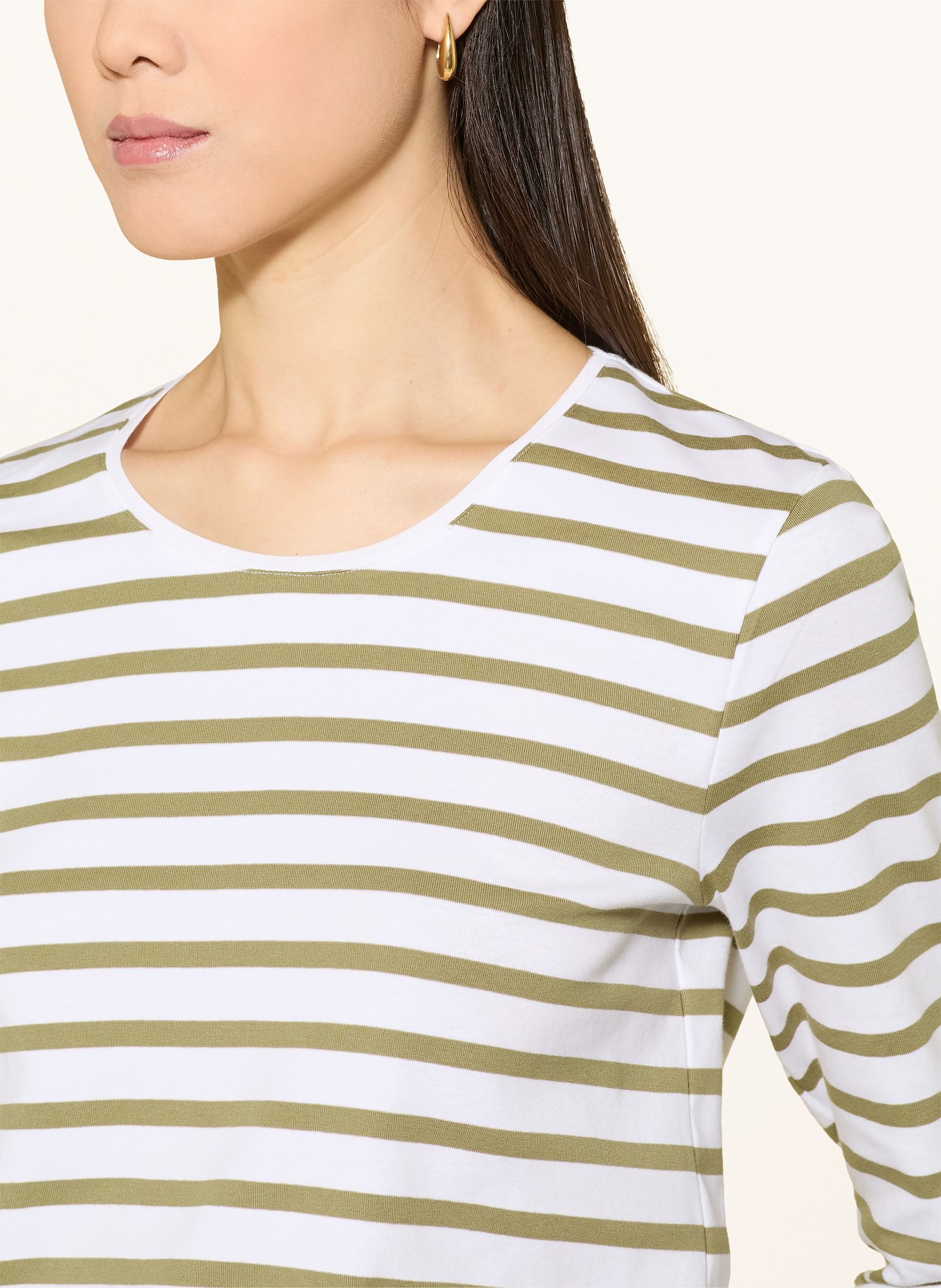 MAERZ MUENCHEN Košile s 3/4 rukávem: OLIVOVÁ / BÍLÁ