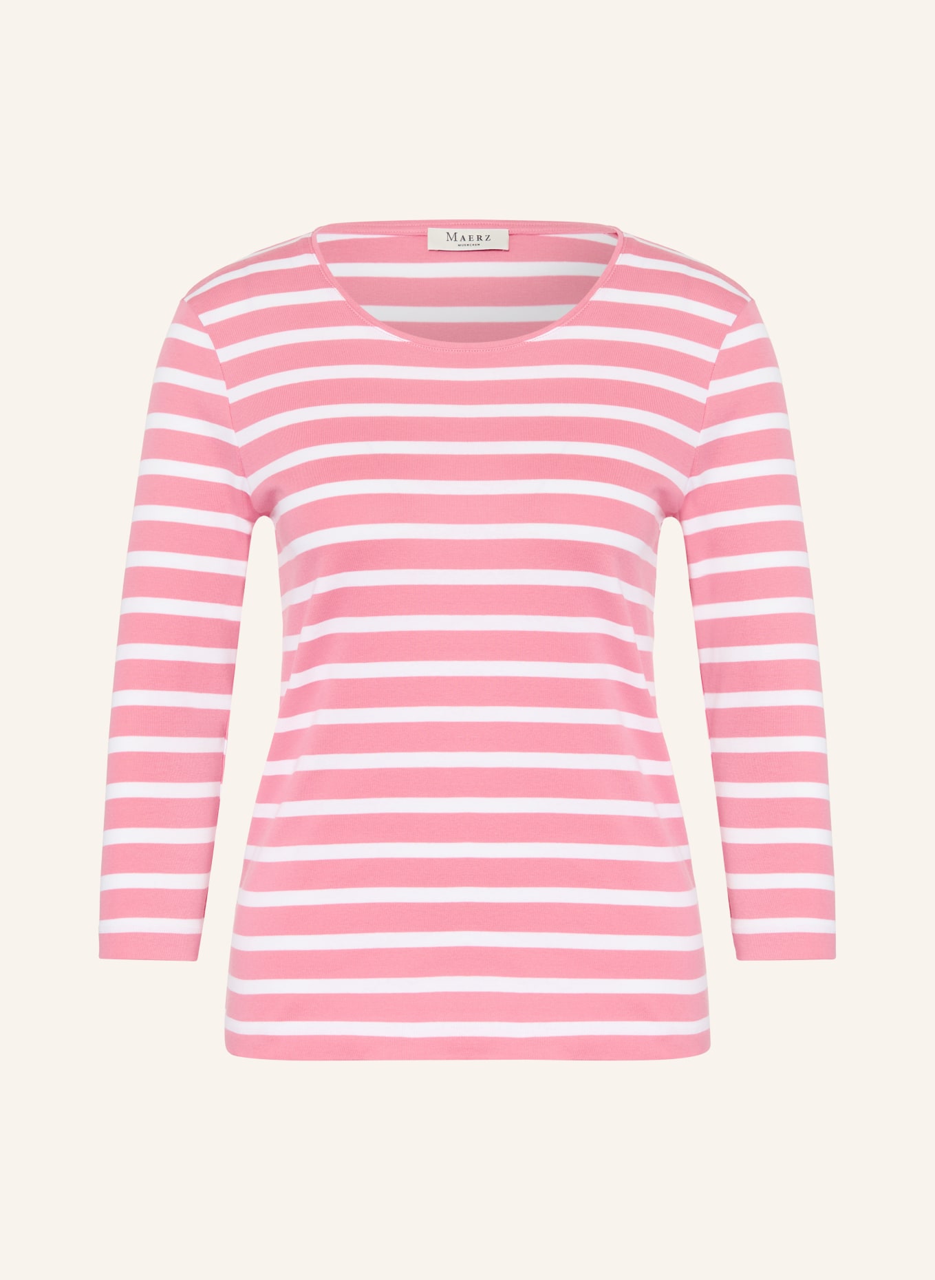 MAERZ MUENCHEN Shirt with 3/4 sleeve: PINK / WHITE