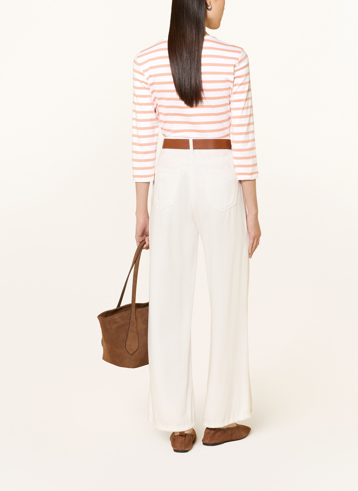 MAERZ MUENCHEN Košile s 3/4 rukávem: LOSOSOVÁ / BÍLÁ