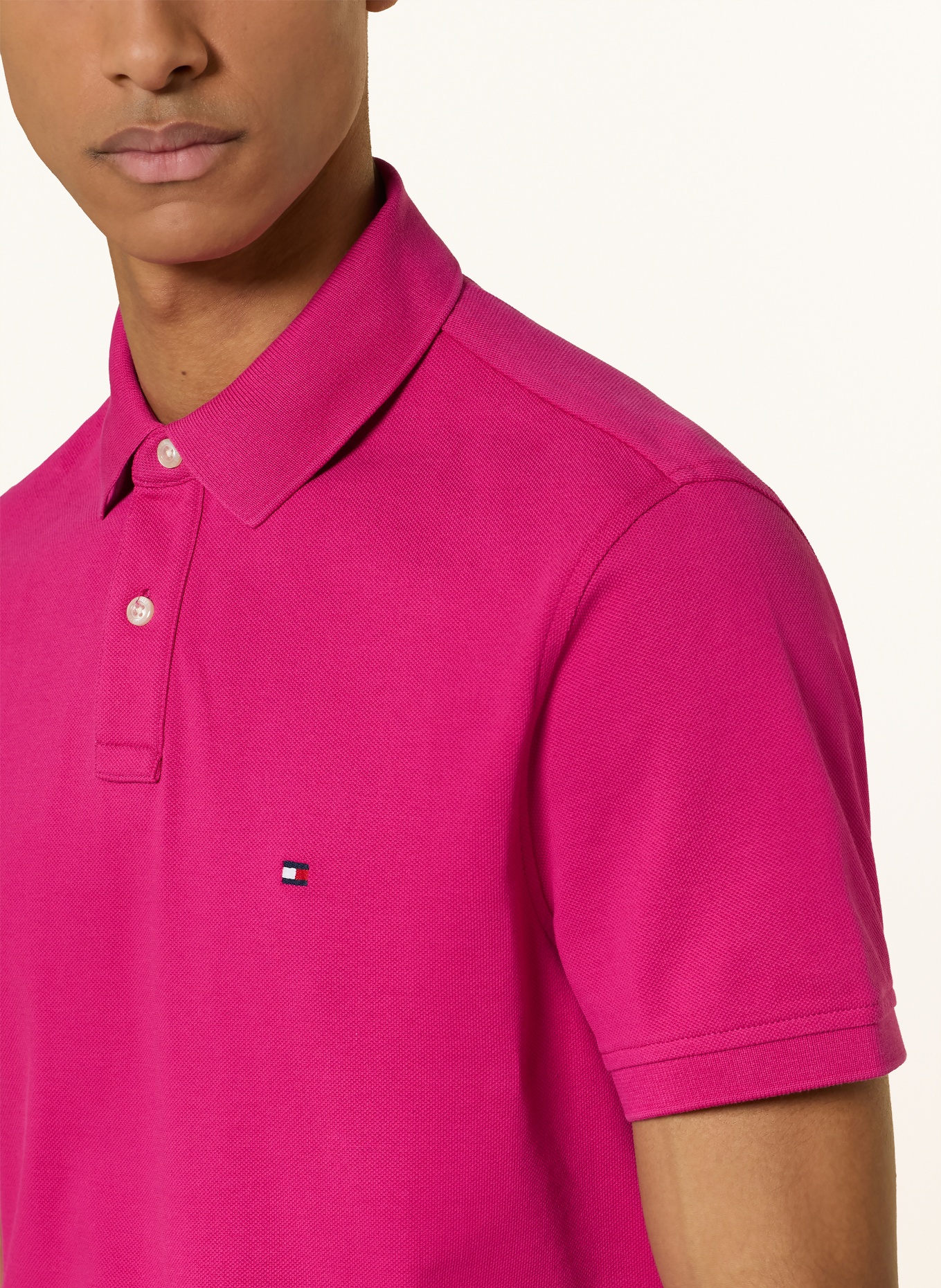 TOMMY HILFIGER Piqué polo shirt regular fit: FUCHSIA