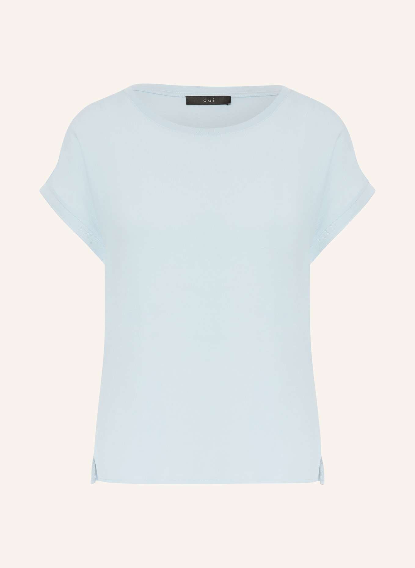 oui Blusenshirt im Materialmix: HELLBLAU