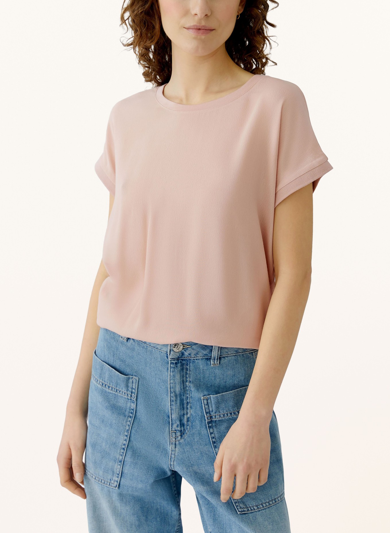 oui Blusenshirt im Materialmix: ROSÉ
