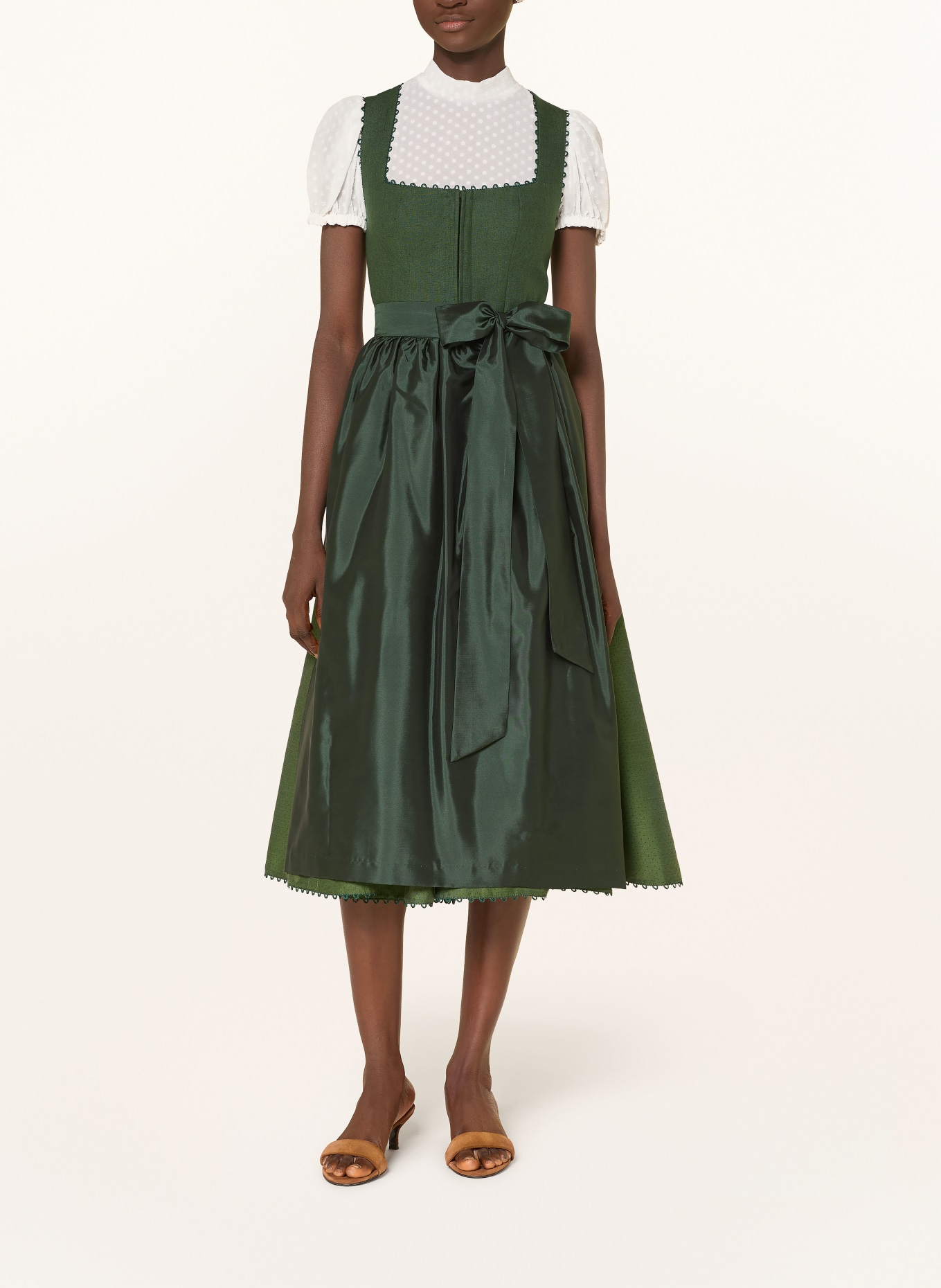 KINGA MATHE Dirndl MÜNCHEN mit Leinen: DUNKELGRÜN / GRÜN