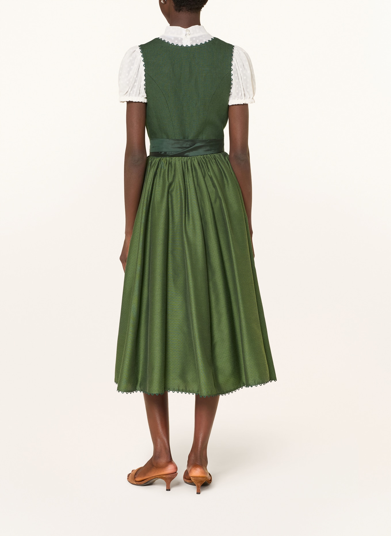 KINGA MATHE Dirndl MÜNCHEN mit Leinen: DUNKELGRÜN / GRÜN