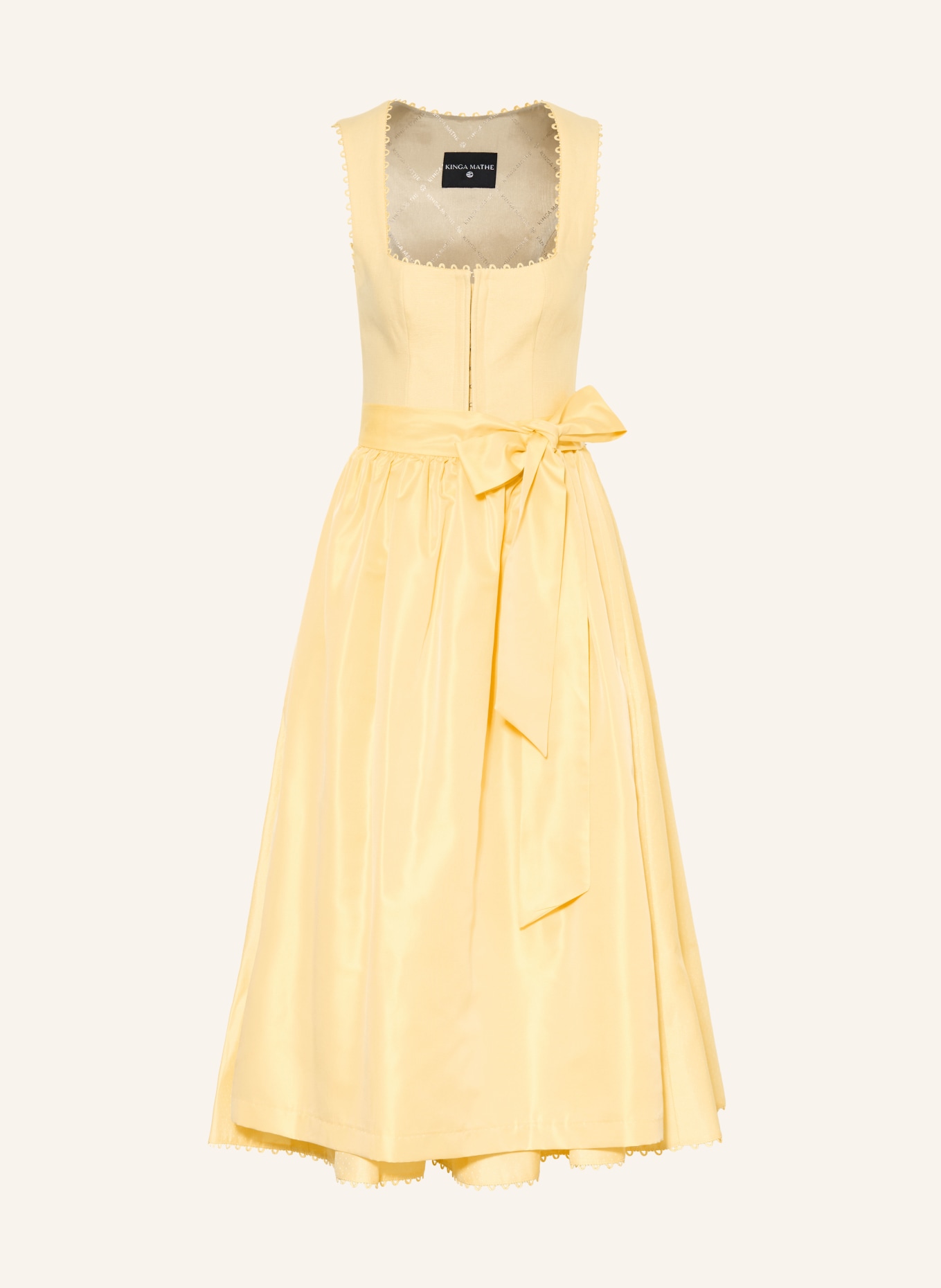 KINGA MATHE Dirndl MÜNCHEN mit Leinen: HELLGELB