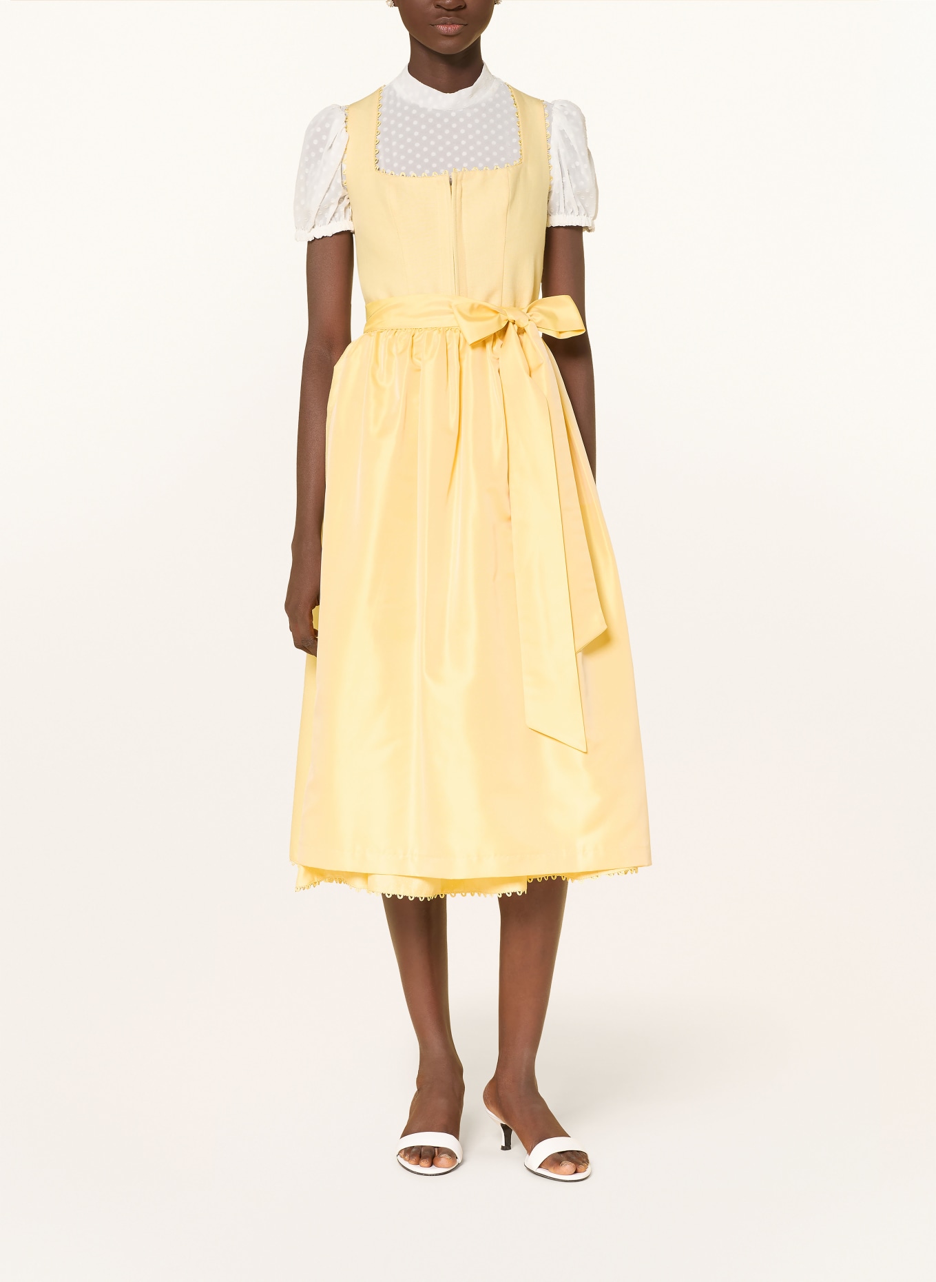 KINGA MATHE Dirndl MÜNCHEN mit Leinen: HELLGELB
