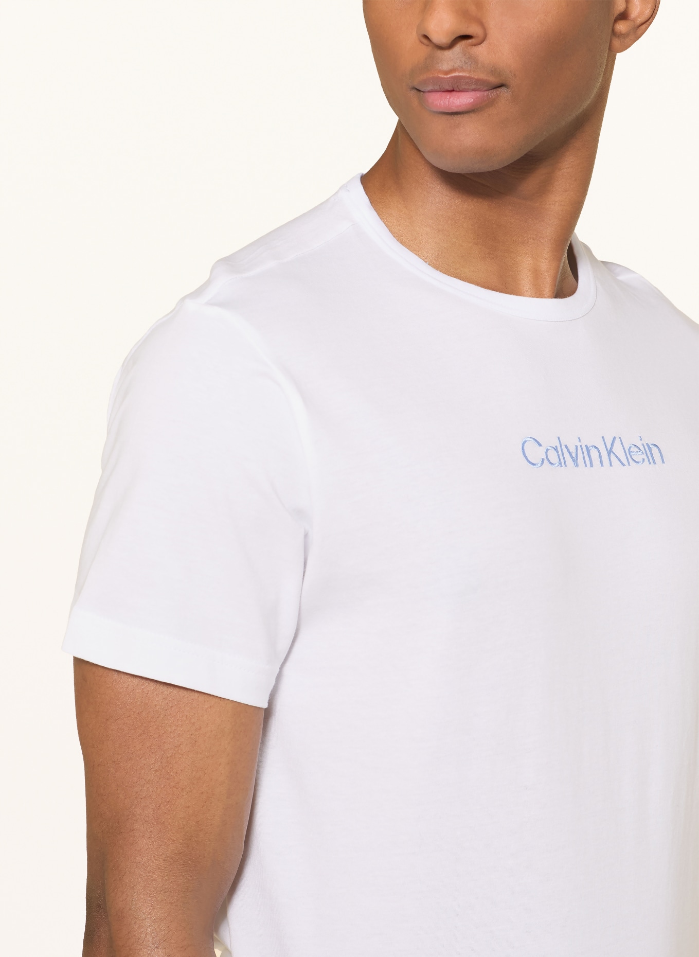 Calvin Klein chemise de nuit: BLANC / BLEU CLAIR