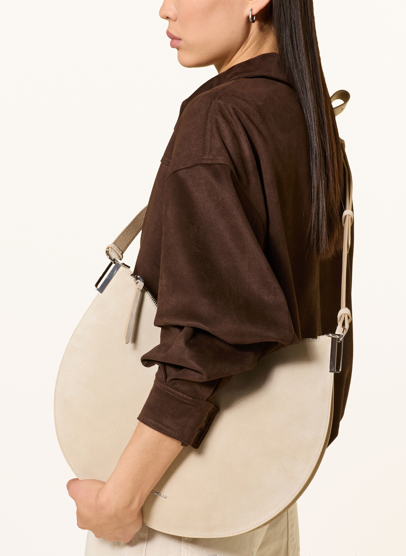COCCINELLE sac hobo: MARRON CLAIR / ARGENT