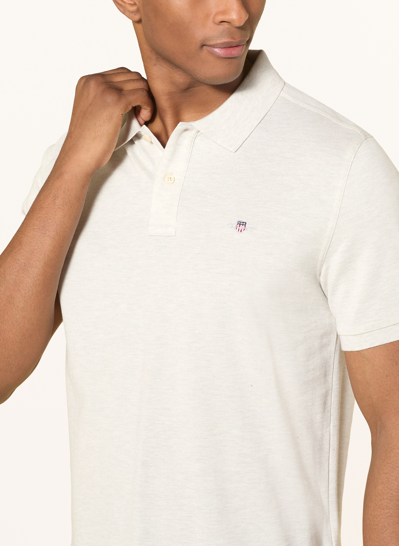 GANT Polokošile z piké Regular Fit: SVĚTLE ŠEDÁ