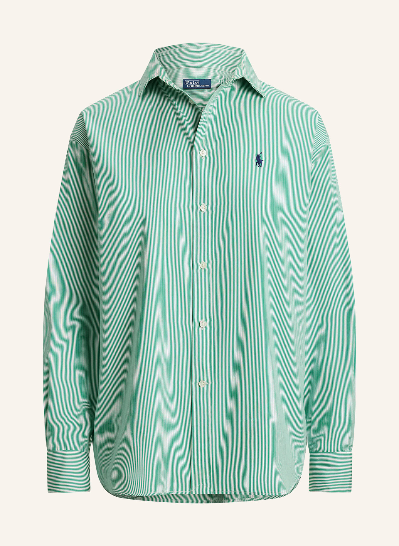 POLO RALPH LAUREN Košilová halenka: ZELENÁ / BÍLÁ