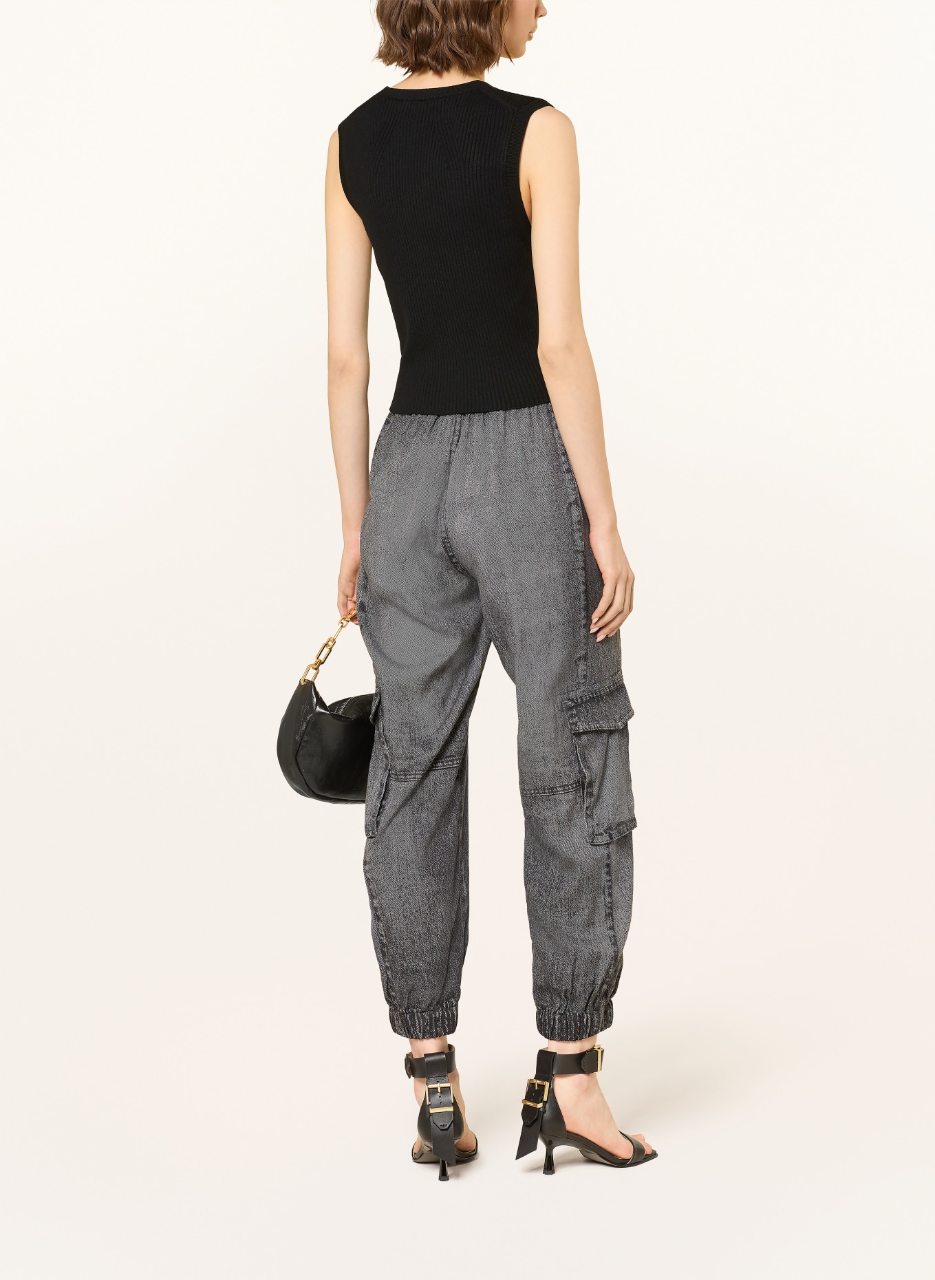 ALLSAINTS Pletená vesta CRUZ: ČERNÁ