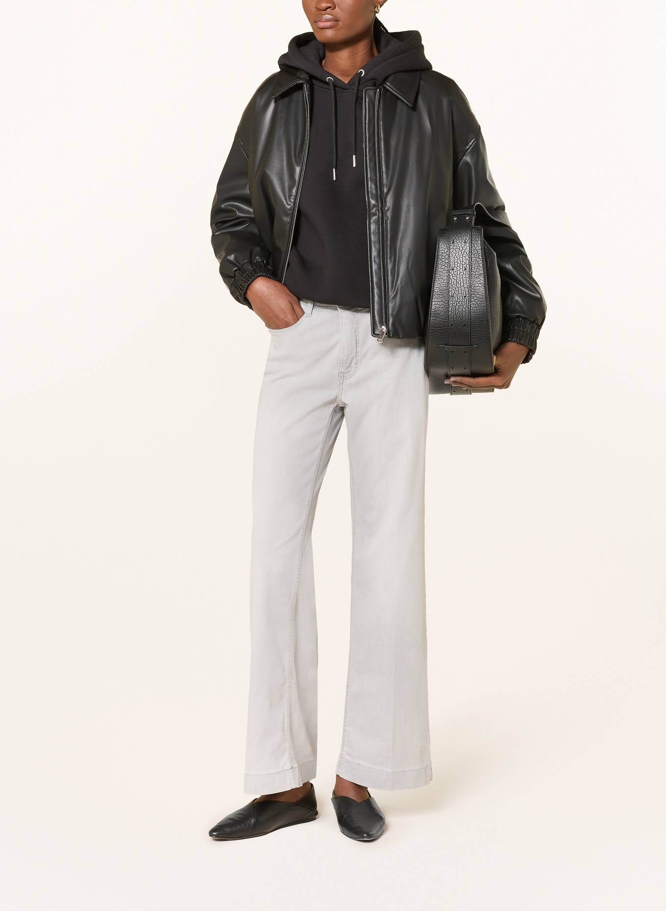 MAC Džíny s širokými nohavicemi DREAM: D322 ash grey washed