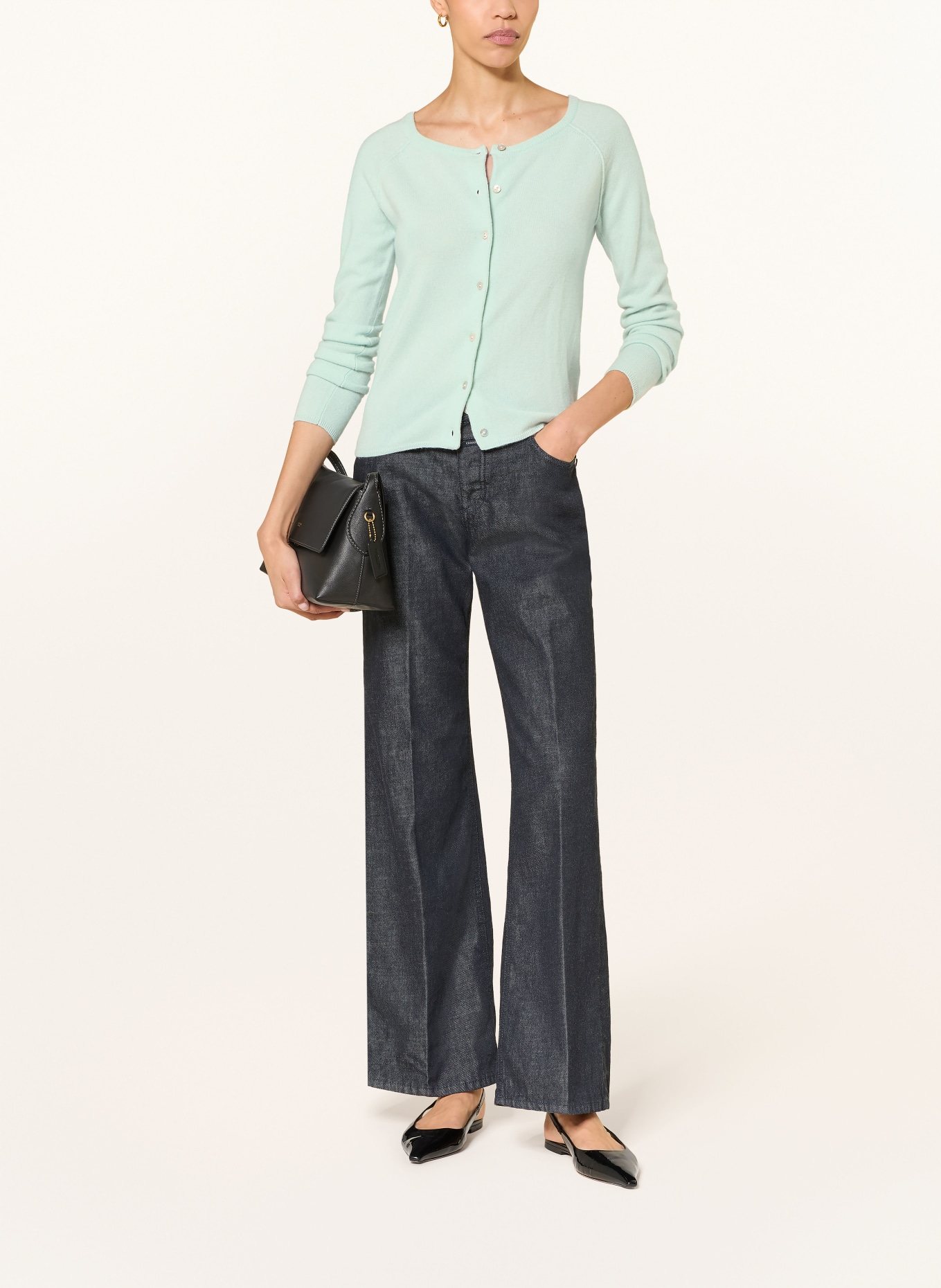 rosemunde Pletený kabátek LAICA s kašmírem: MÁTOVÁ