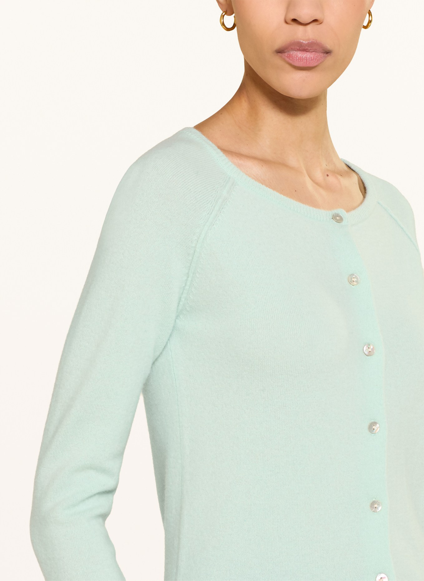 rosemunde Pletený kabátek LAICA s kašmírem: MÁTOVÁ