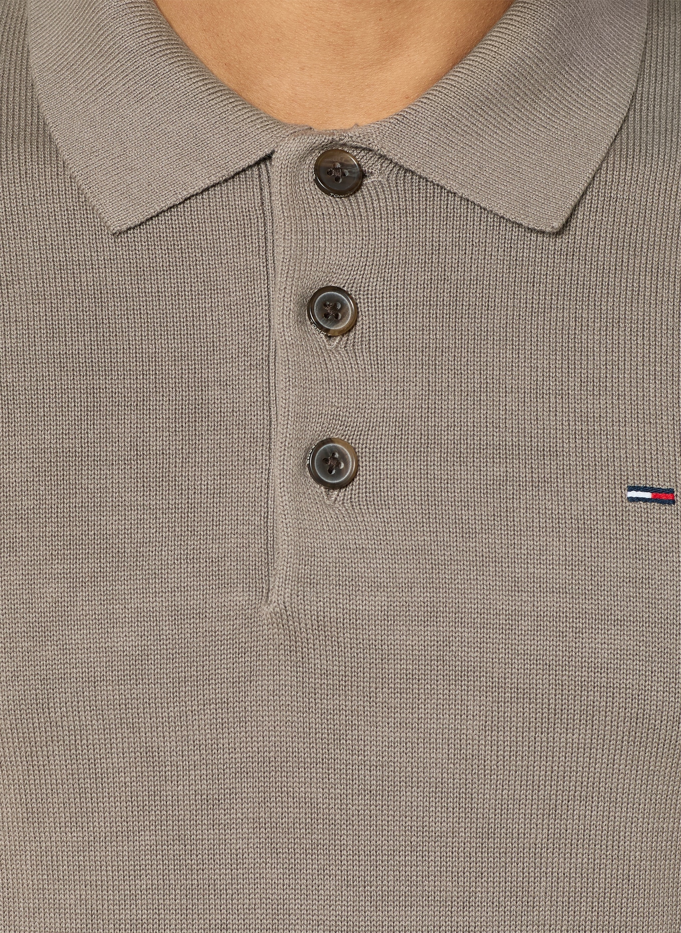 TOMMY JEANS Polo en maille: TAUPE