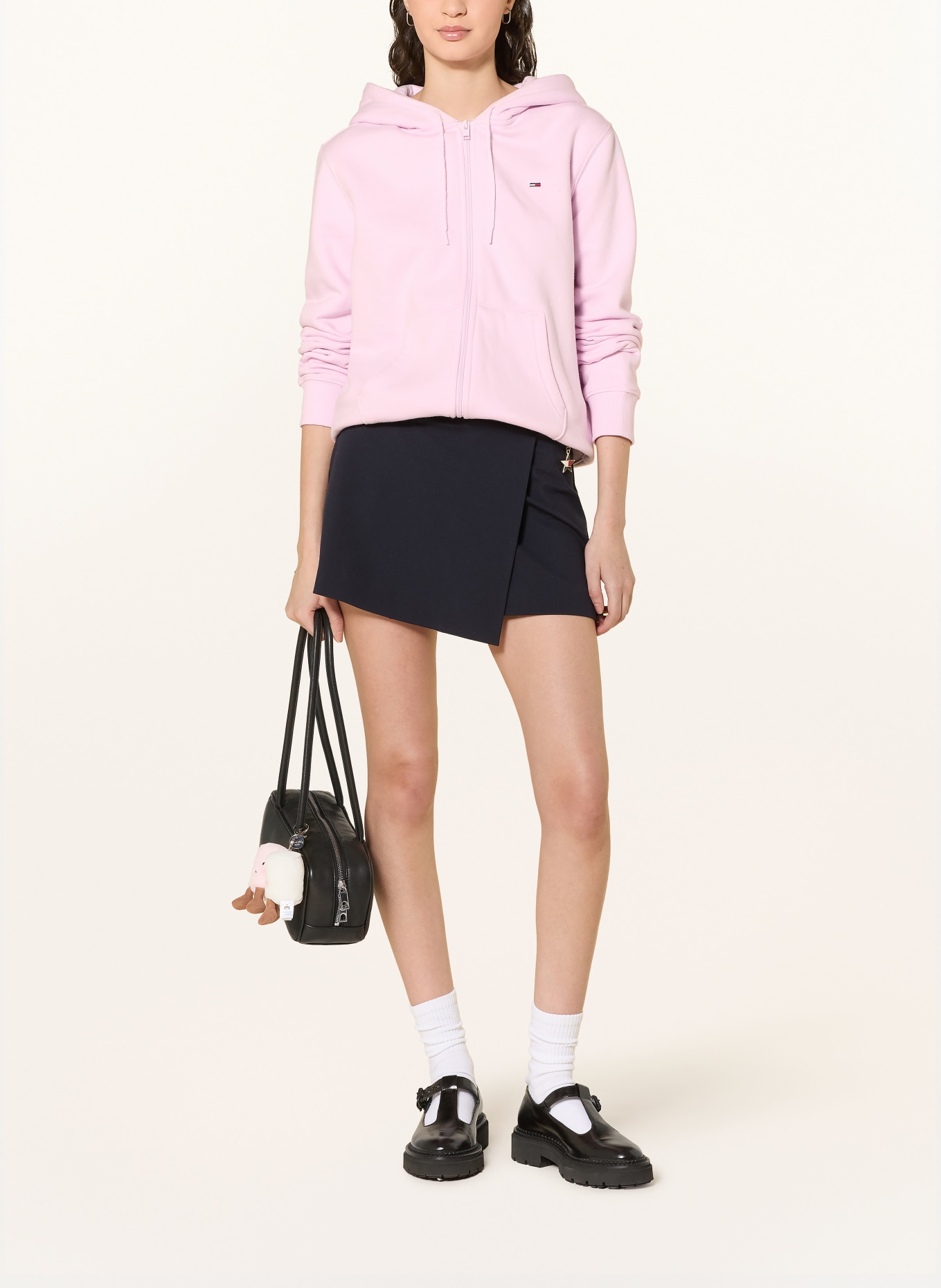 TOMMY JEANS Mikinová bunda: RŮŽOVÁ