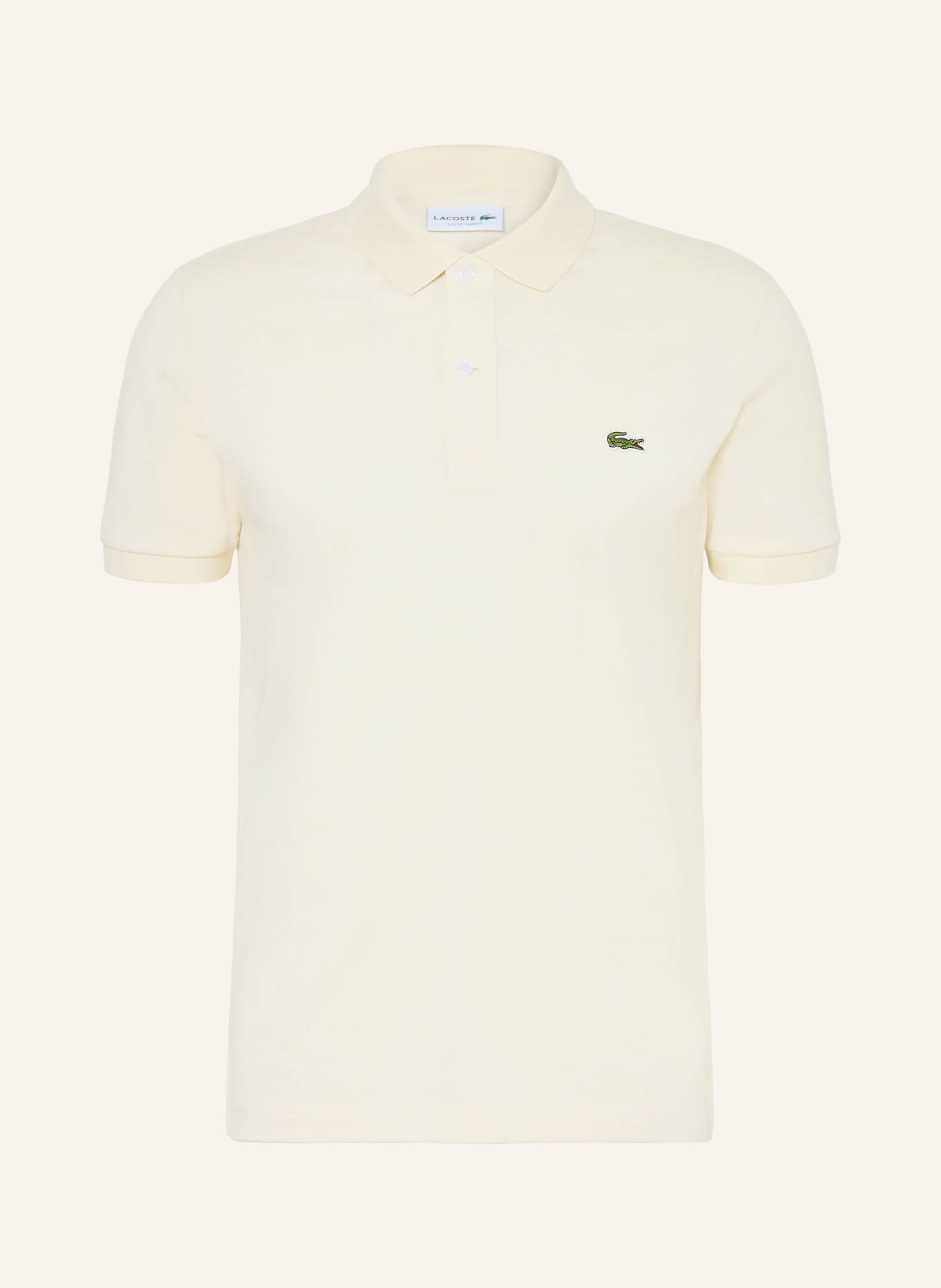 LACOSTE Piqué-Poloshirt Slim Fit: ECRU