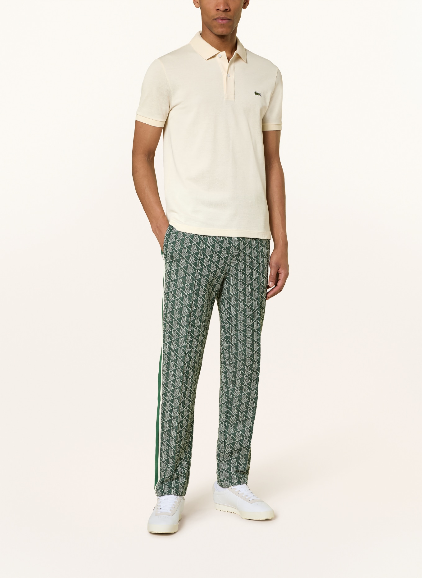 LACOSTE Piqué-Poloshirt Slim Fit: ECRU