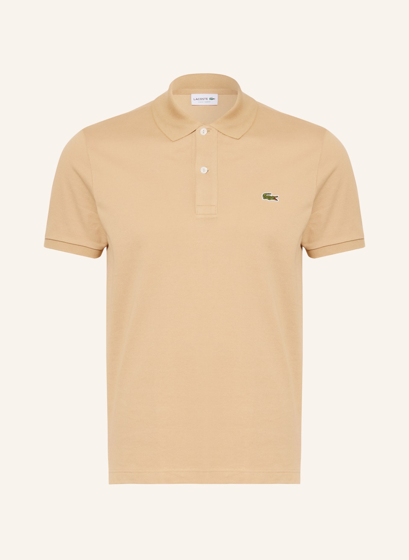 LACOSTE Piqué-Poloshirt Slim Fit: BEIGE
