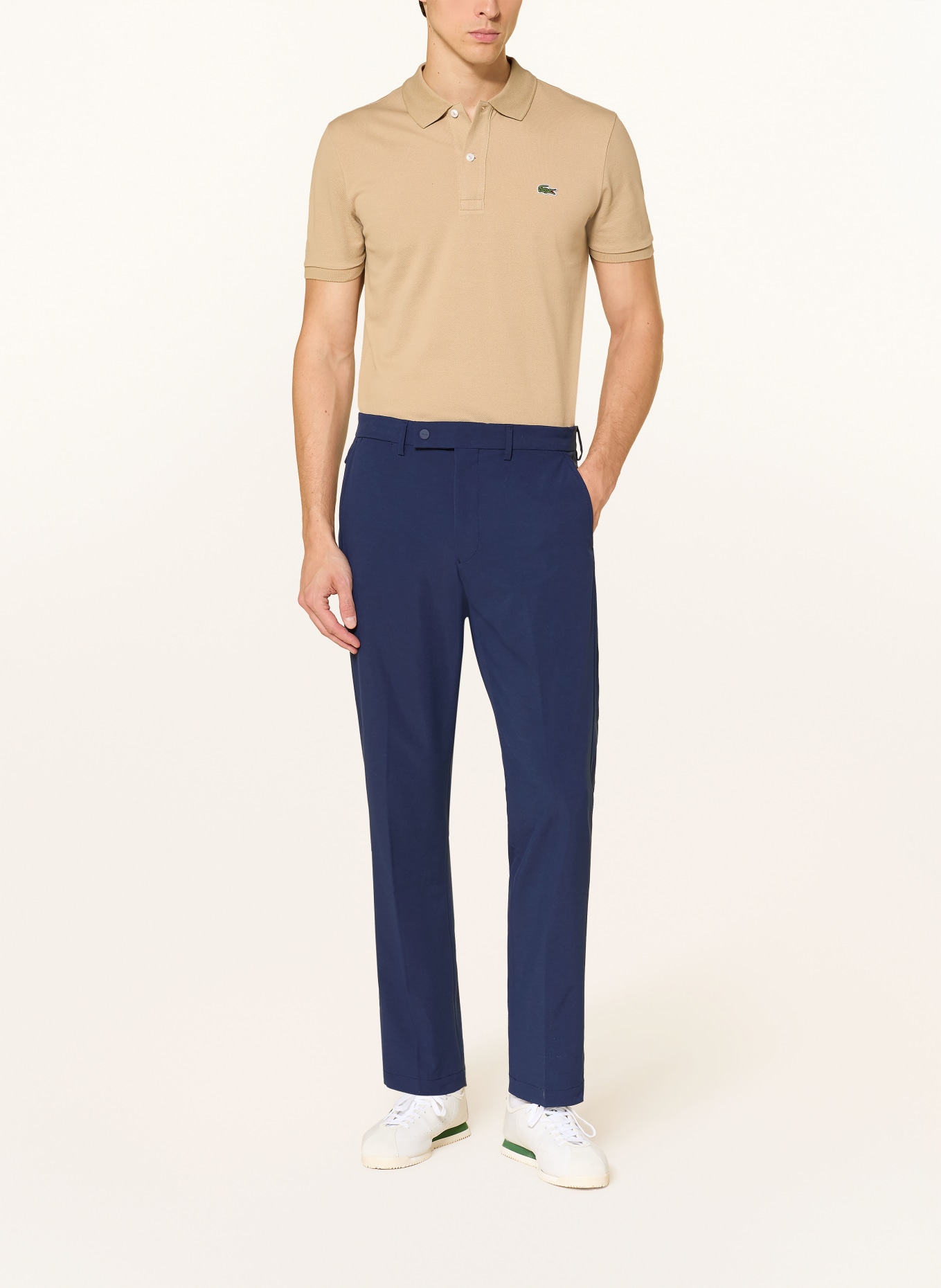 LACOSTE Piqué-Poloshirt Slim Fit: BEIGE