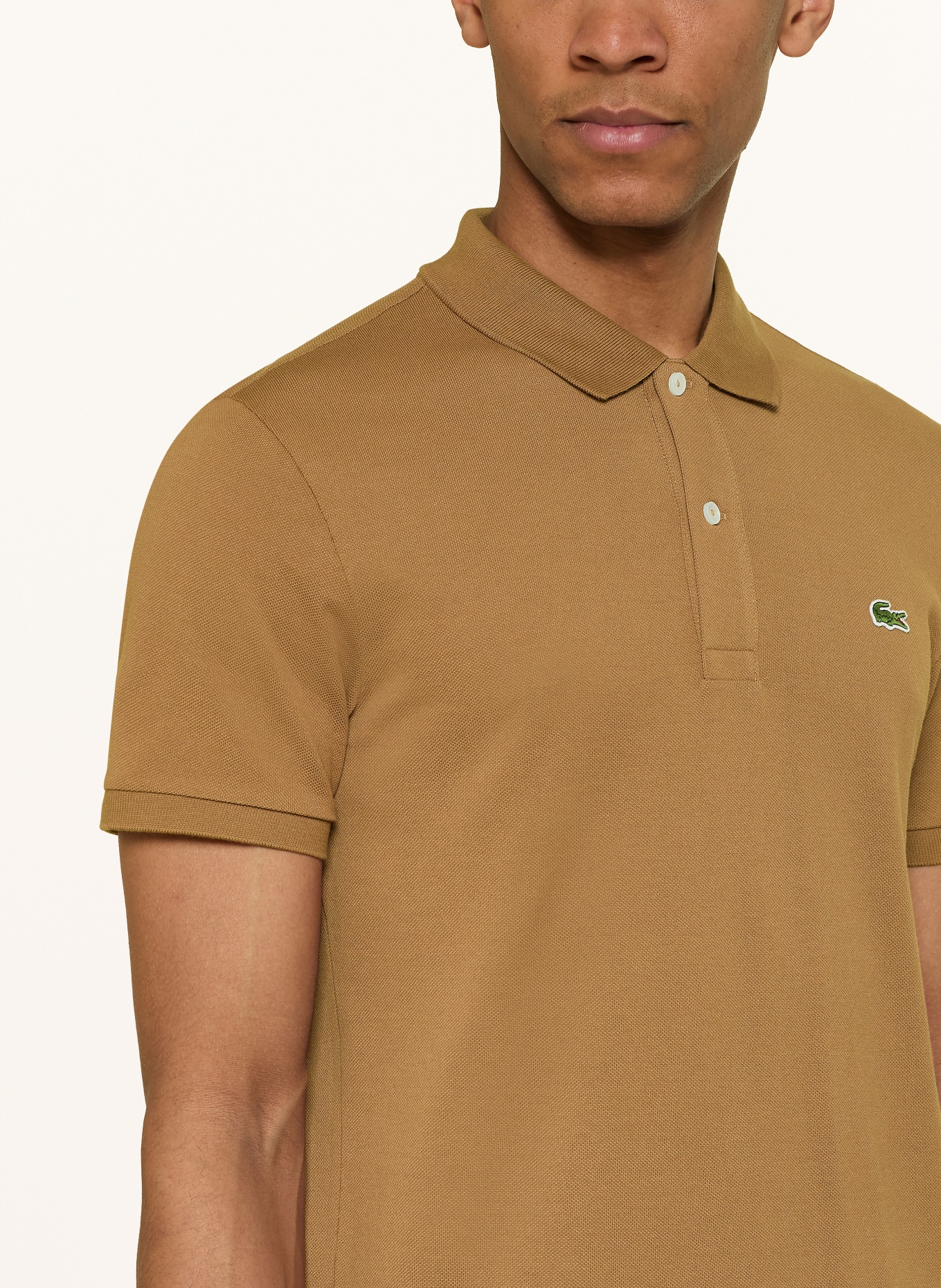 LACOSTE Piqué-Poloshirt Slim Fit: BRAUN