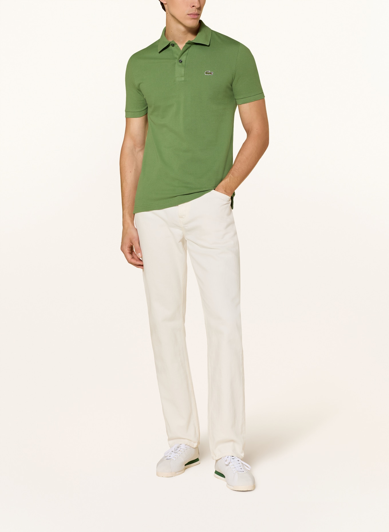 LACOSTE Piqué-Poloshirt Slim Fit: GRÜN