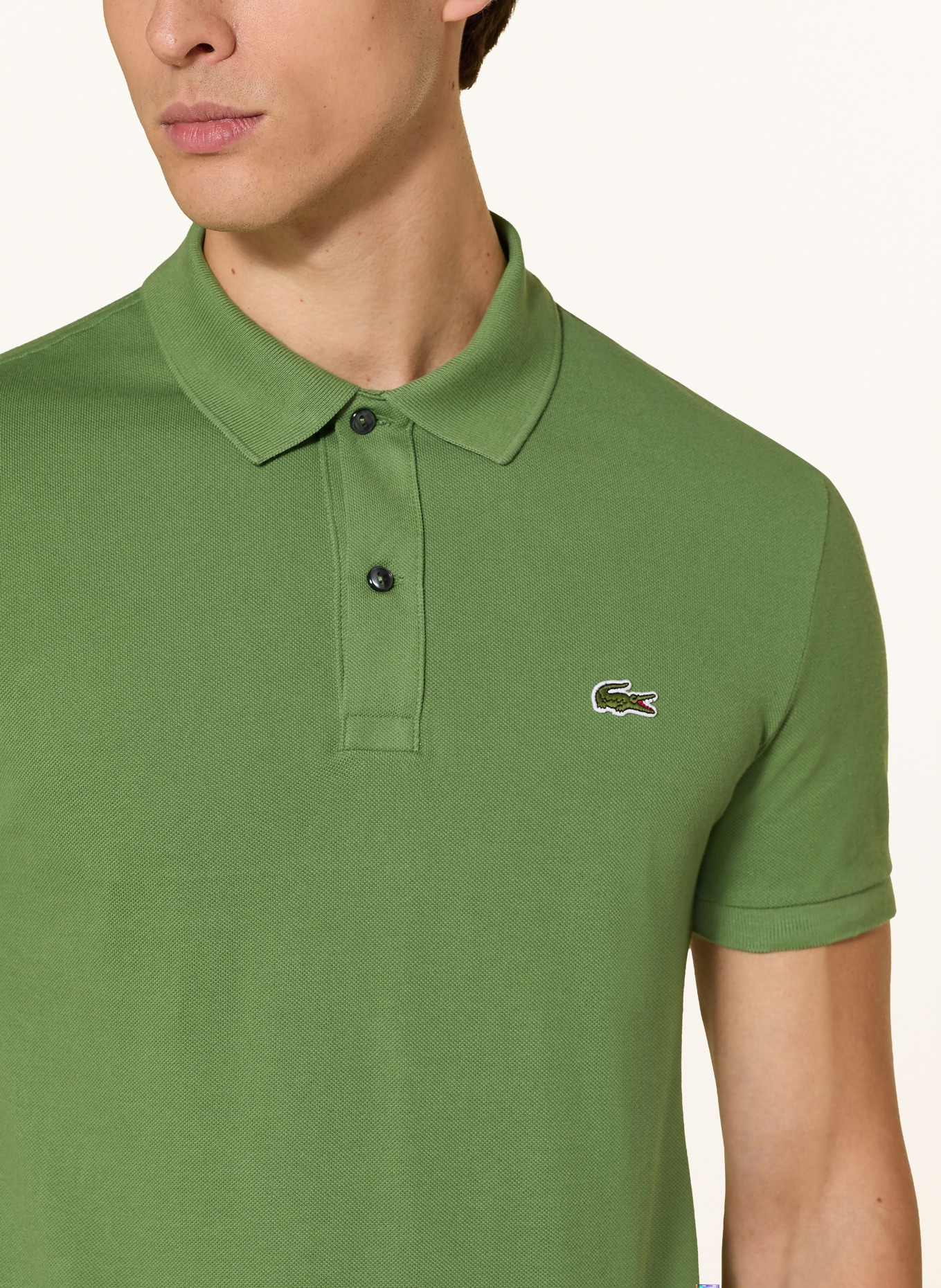 LACOSTE Piqué-Poloshirt Slim Fit: GRÜN