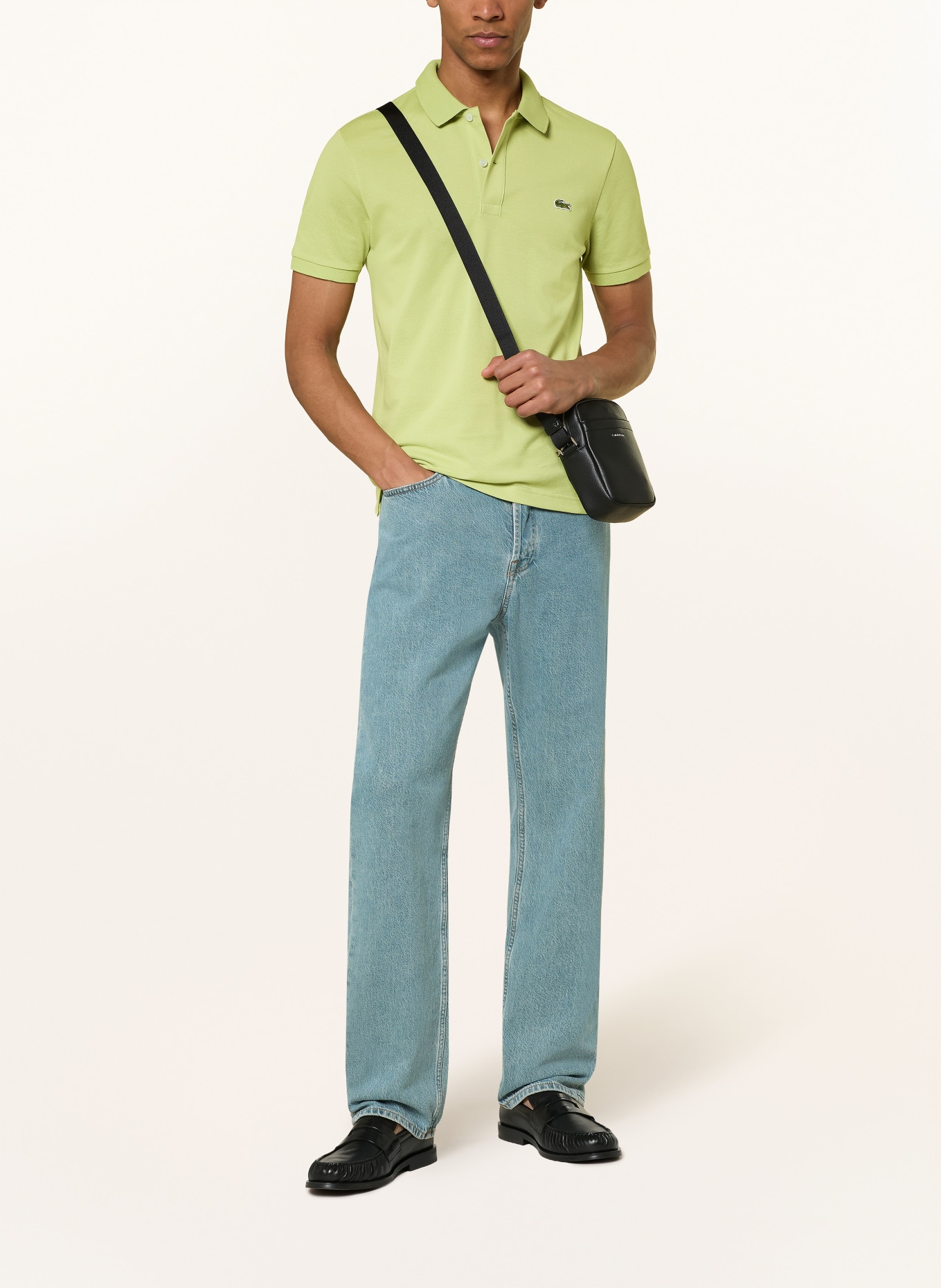 LACOSTE Piqué polo shirt slim fit: LIGHT GREEN