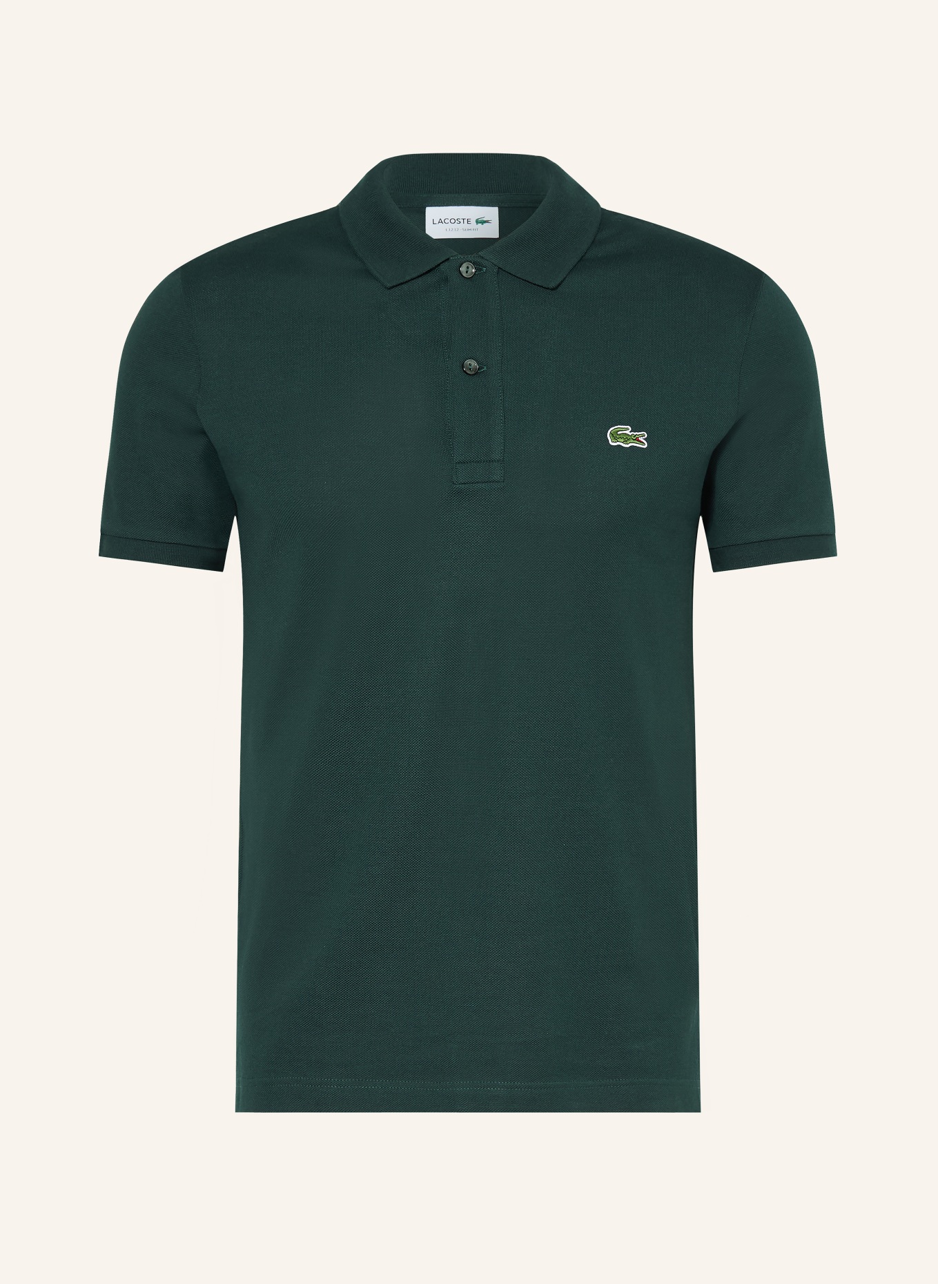 LACOSTE Piqué-Poloshirt Slim Fit: DUNKELGRÜN