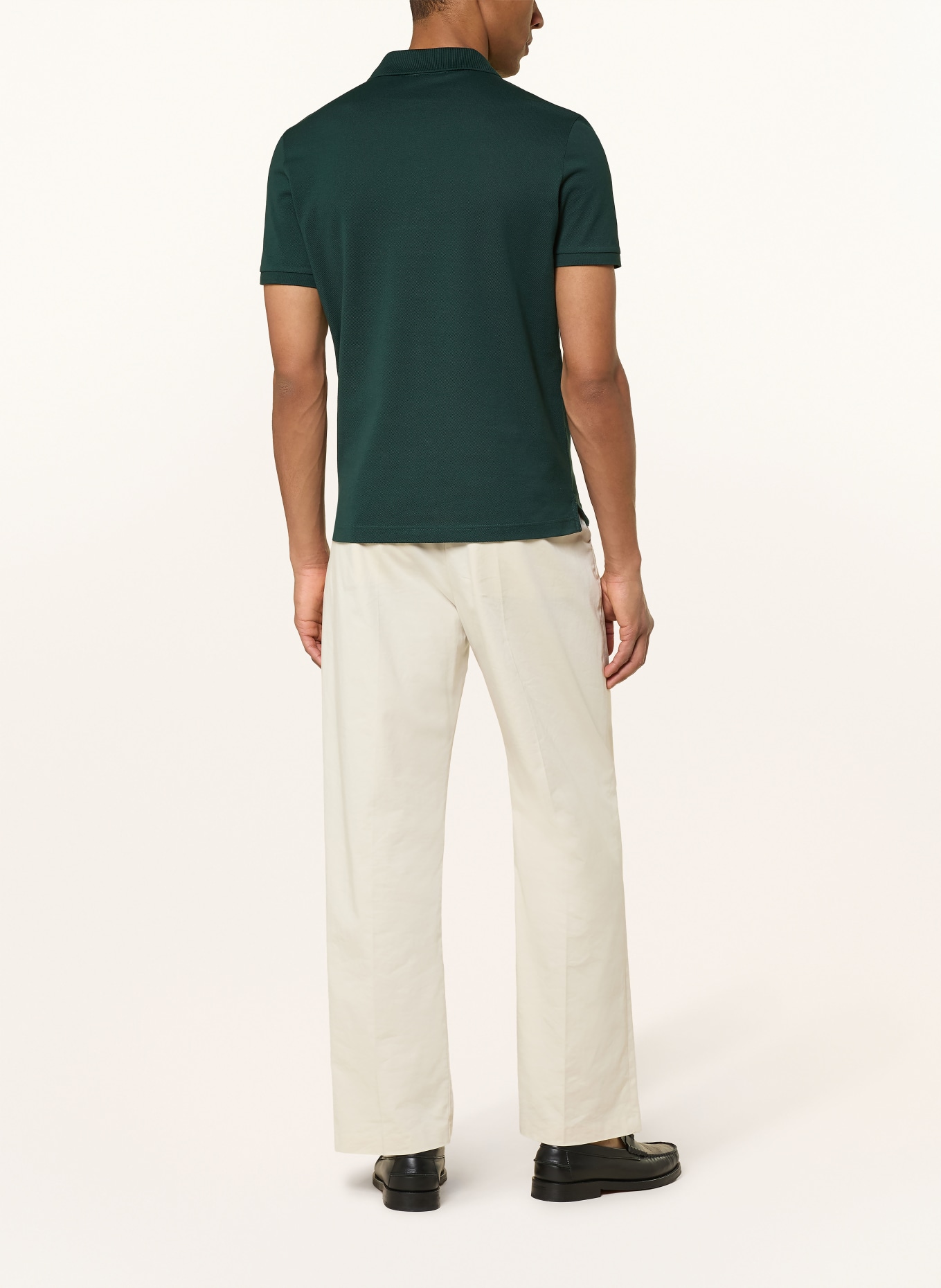 LACOSTE Piqué-Poloshirt Slim Fit: DUNKELGRÜN