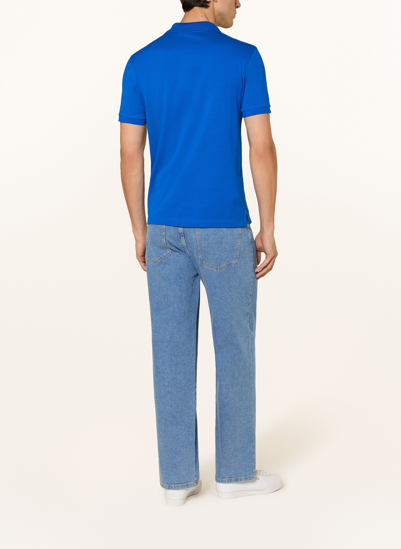 LACOSTE Piqué-Poloshirt Slim Fit: BLAU
