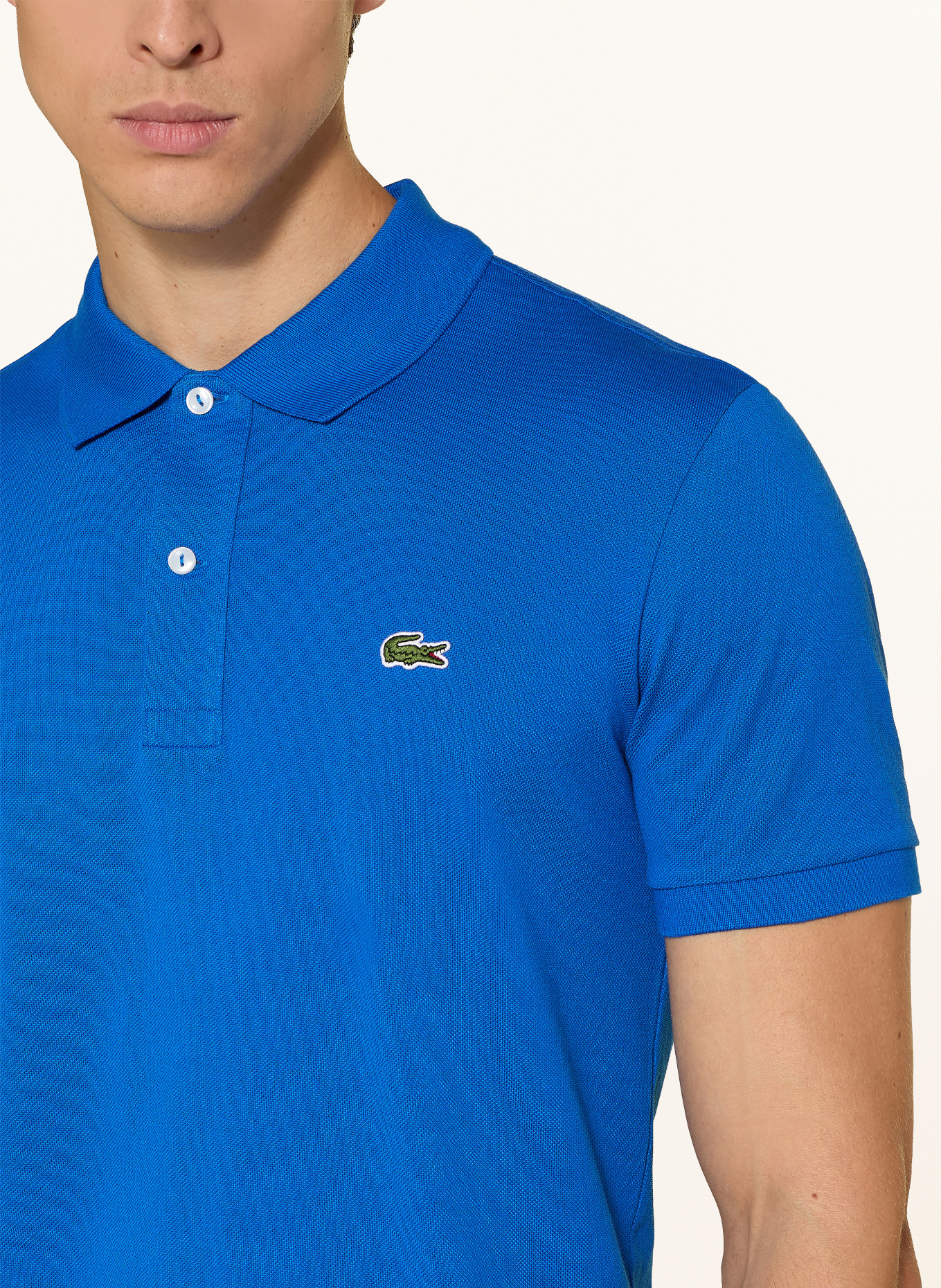 LACOSTE Piqué-Poloshirt Slim Fit: BLAU