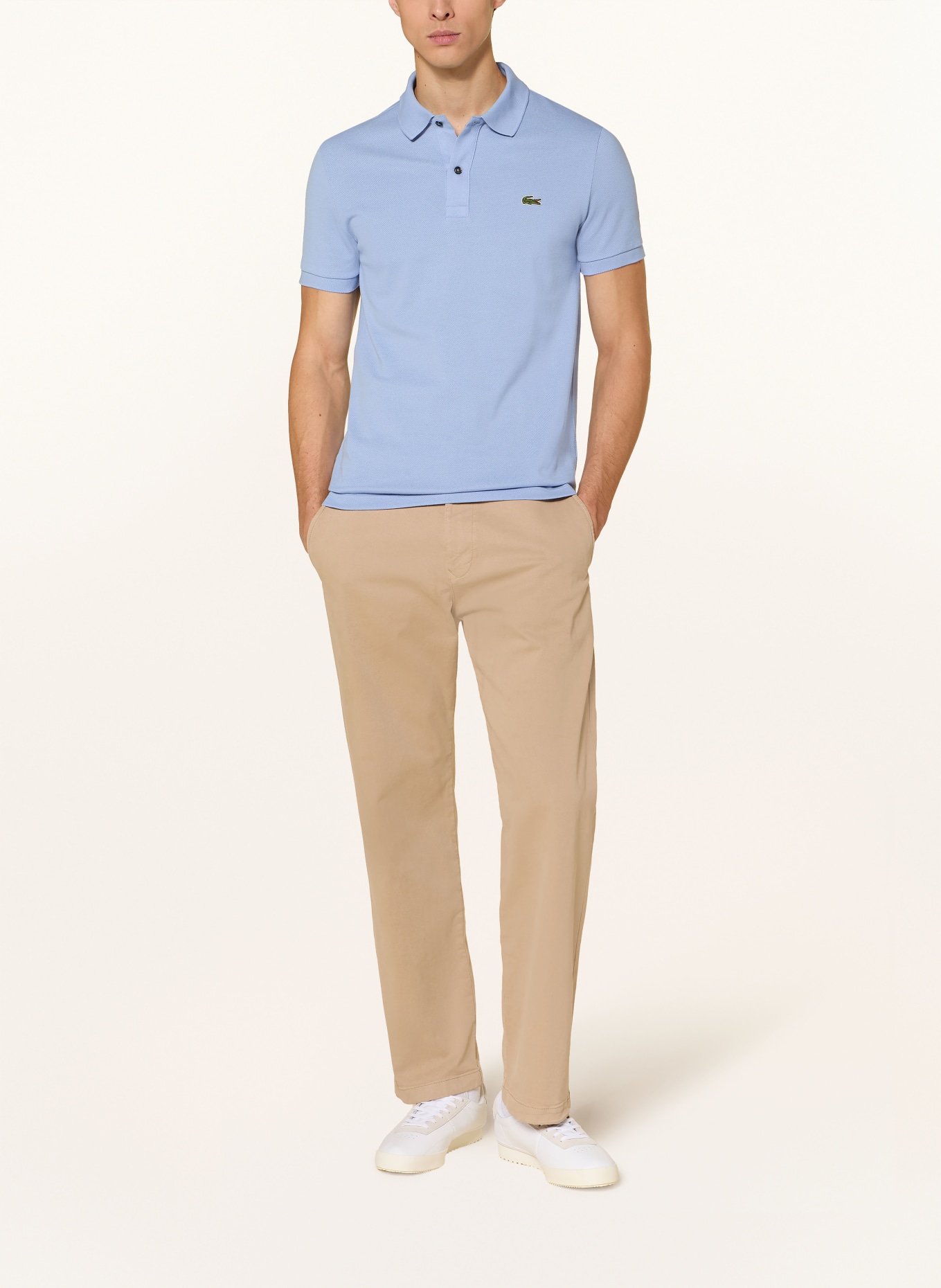 LACOSTE Piqué-Poloshirt Slim Fit: HELLBLAU