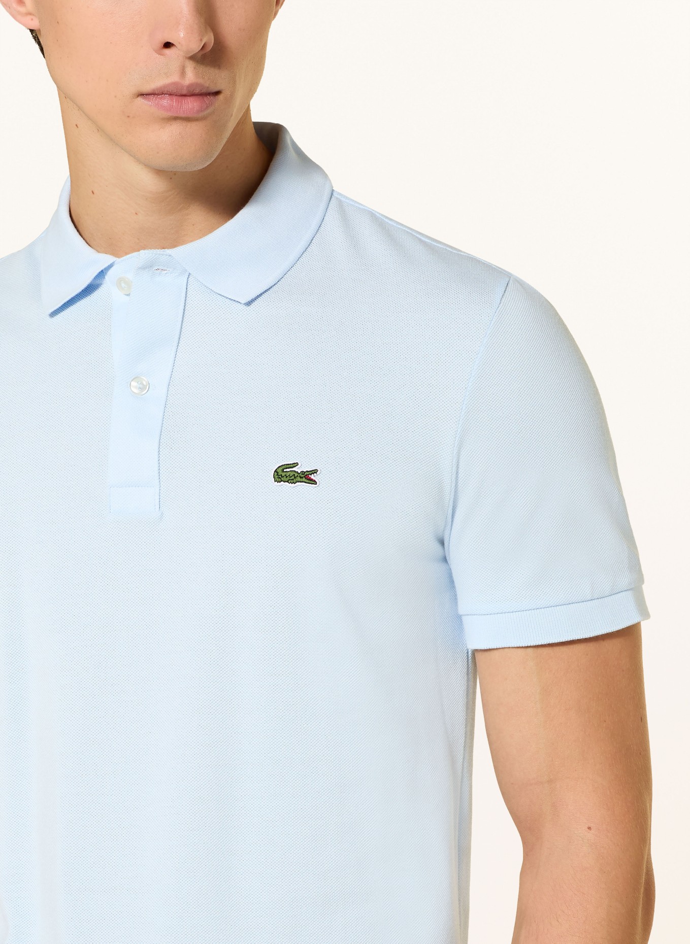 LACOSTE Piqué-Poloshirt Slim Fit: HELLBLAU