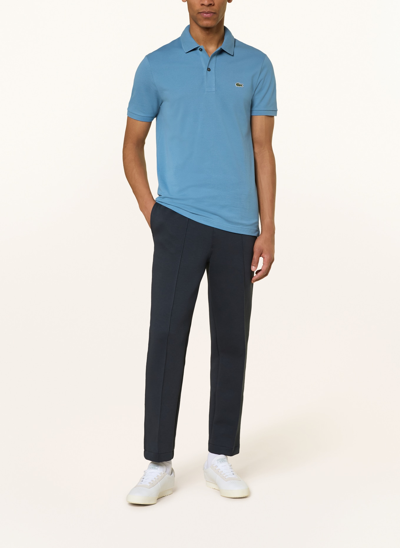 LACOSTE Piqué-Poloshirt Slim Fit: BLAU