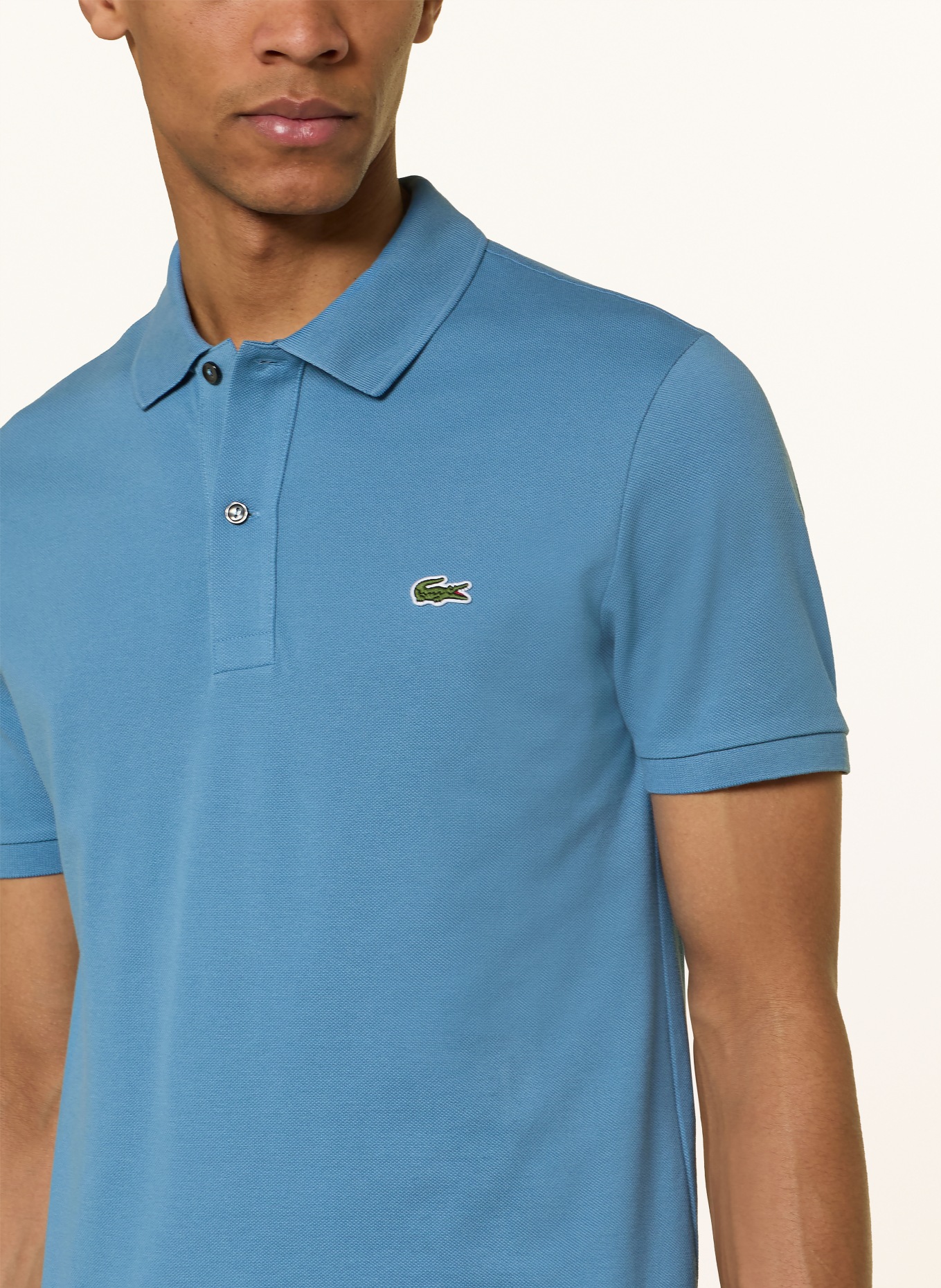 LACOSTE Piqué-Poloshirt Slim Fit: BLAU