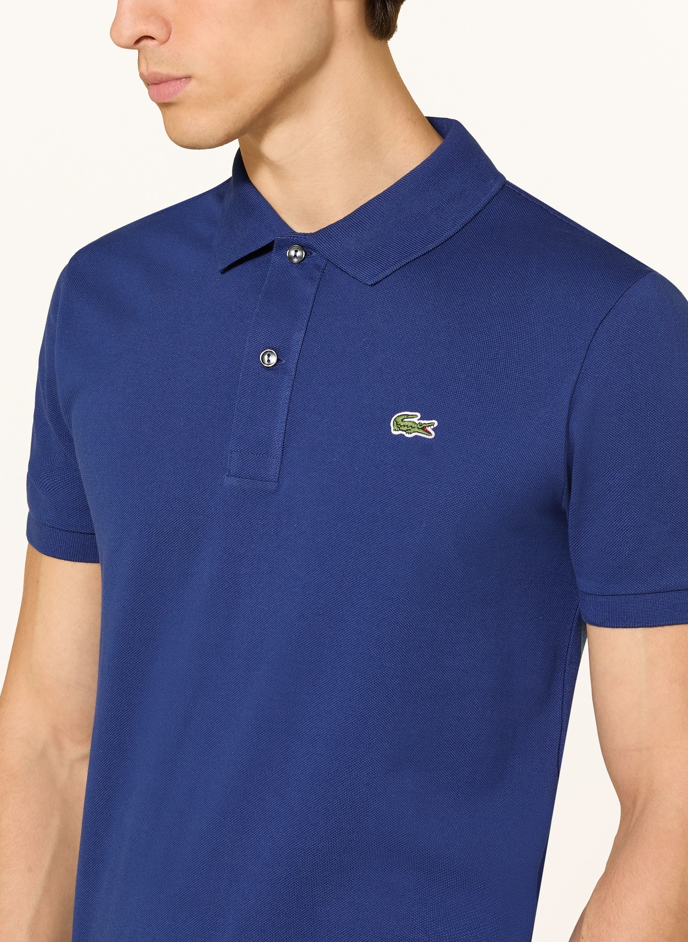 LACOSTE Piqué-Poloshirt Slim Fit: BLAU