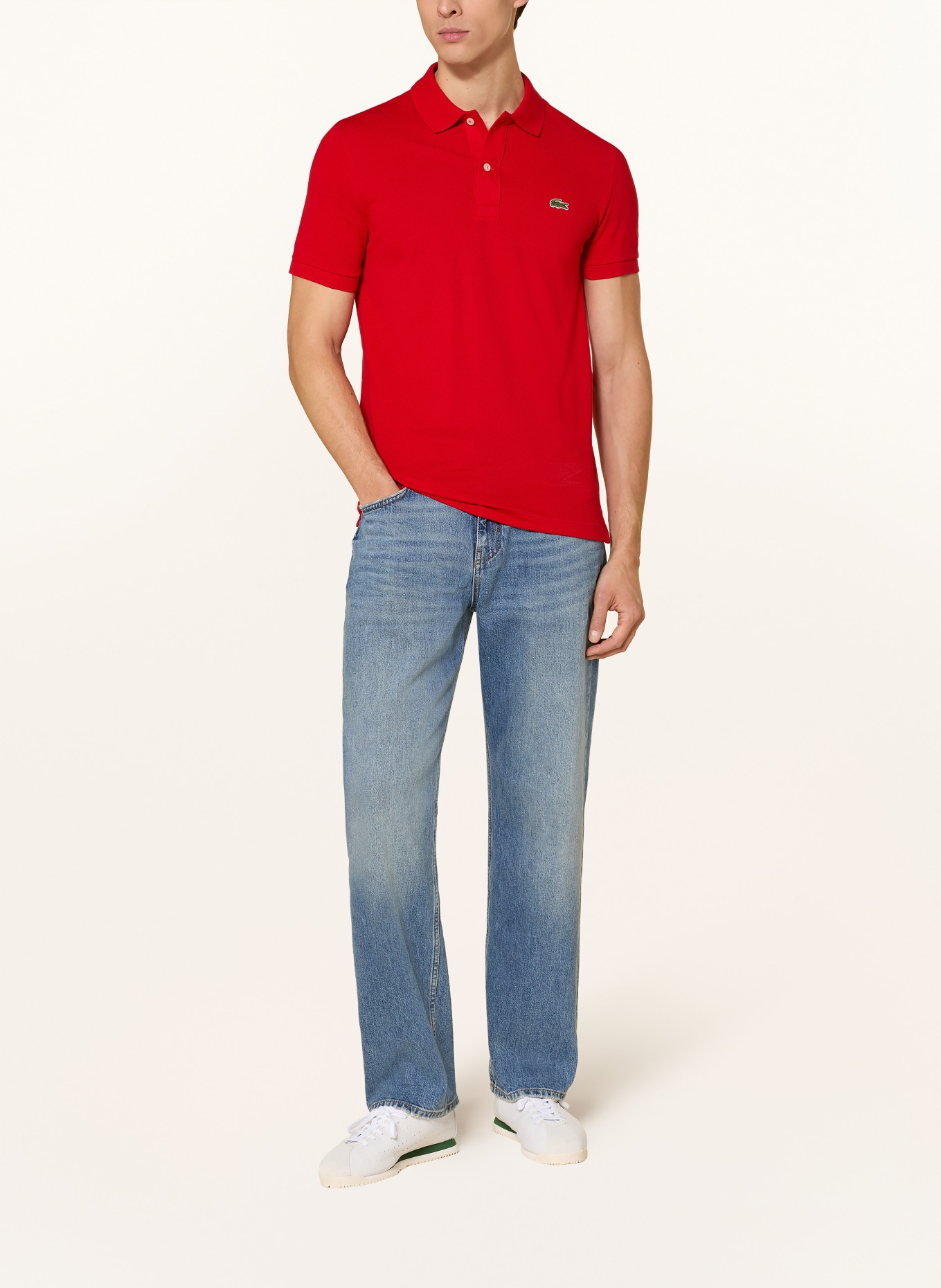 LACOSTE Piqué-Poloshirt Slim Fit: ROT