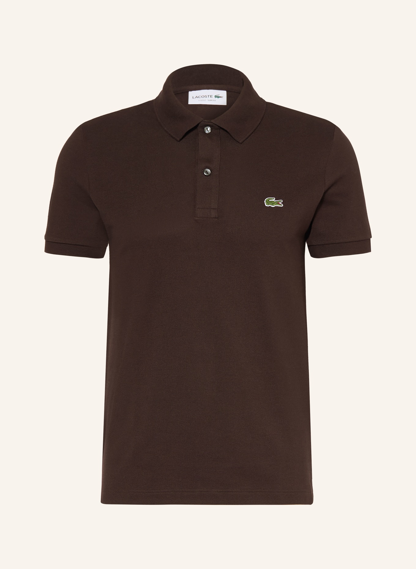 LACOSTE Piqué-Poloshirt Slim Fit: DUNKELBRAUN