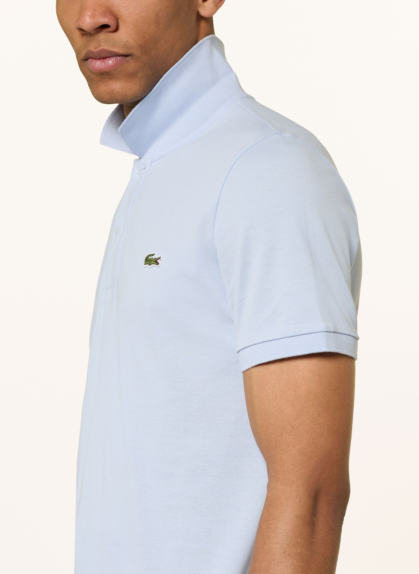 LACOSTE Piqué-Poloshirt Slim Fit: HELLBLAU