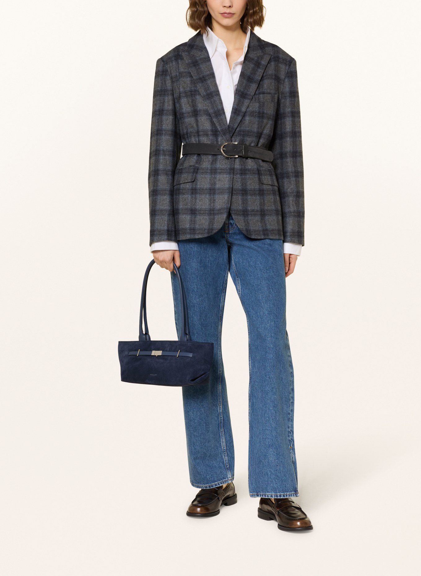 DEMELLIER NEW YORK shoulder bag: DARK BLUE / BLACK