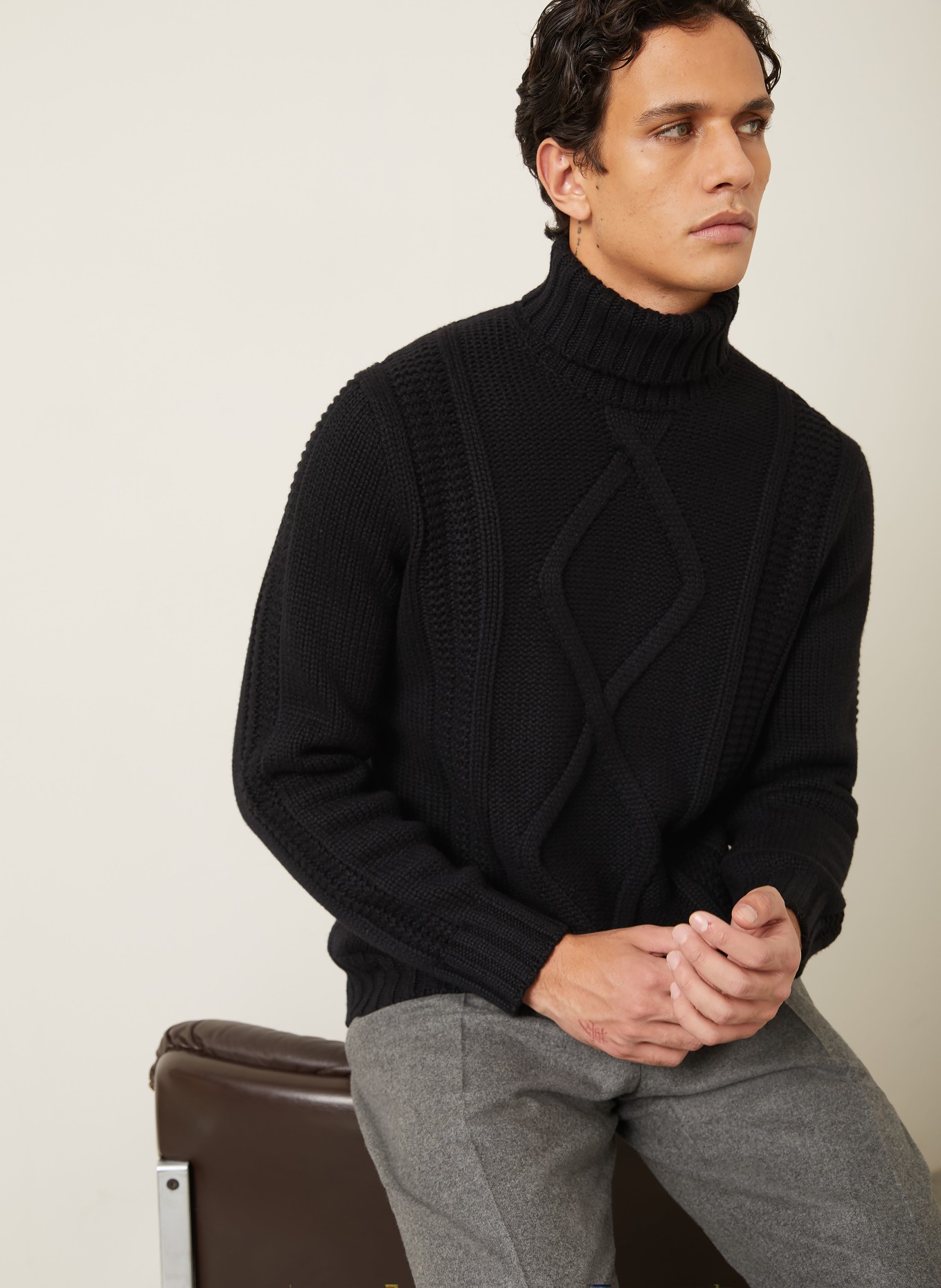 BRUNELLO CUCINELLI Rollkragenpullover aus Cashmere: SCHWARZ