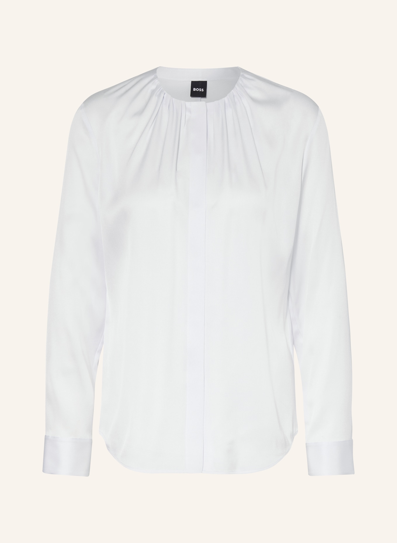 BOSS Hedvábná halenka BANORAH: TMAVĚ MODRÁ