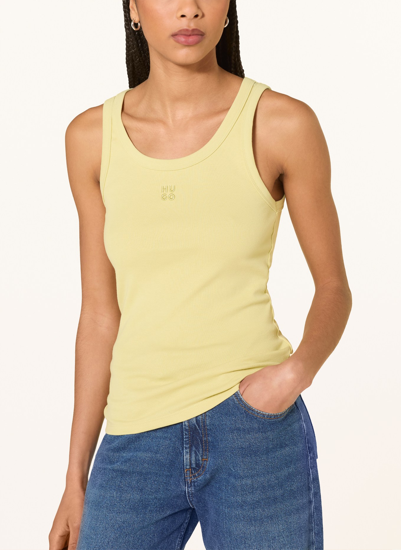 HUGO Top DATAMIA: SVĚTLE ZELENÁ