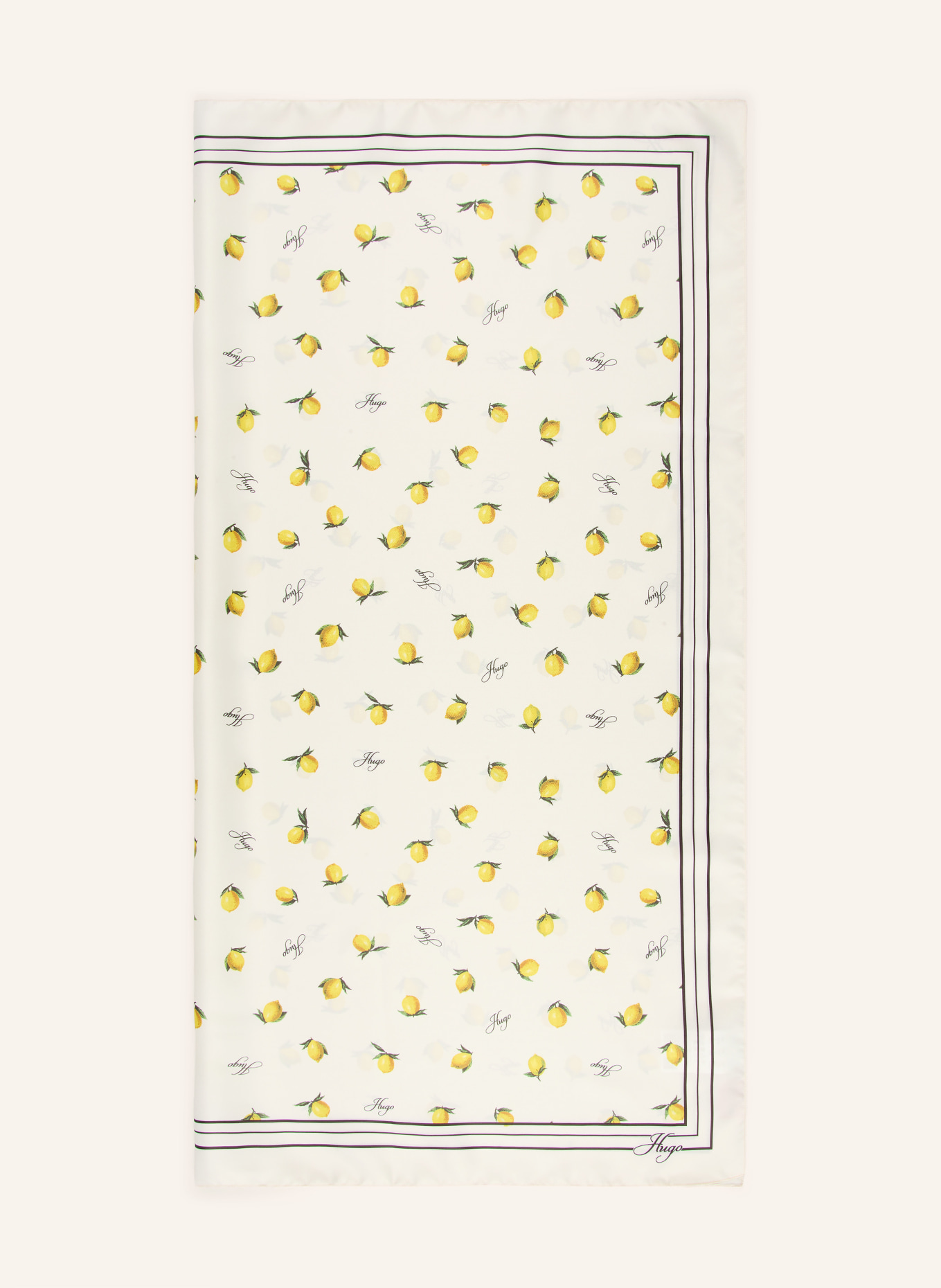 HUGO Tuch AURAIZE: ECRU / GELB / SCHWARZ