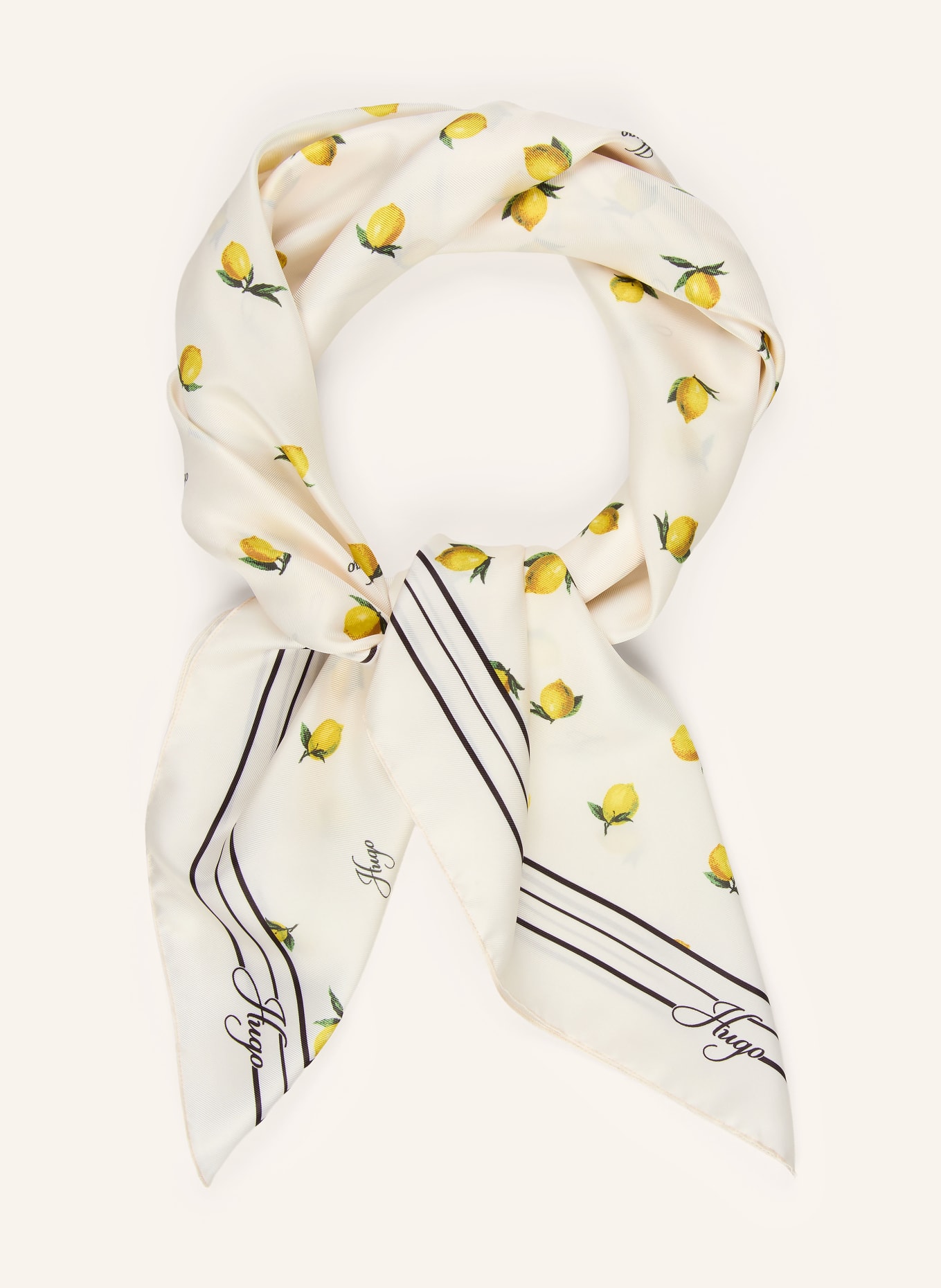 HUGO Tuch AURAIZE: ECRU / GELB / SCHWARZ