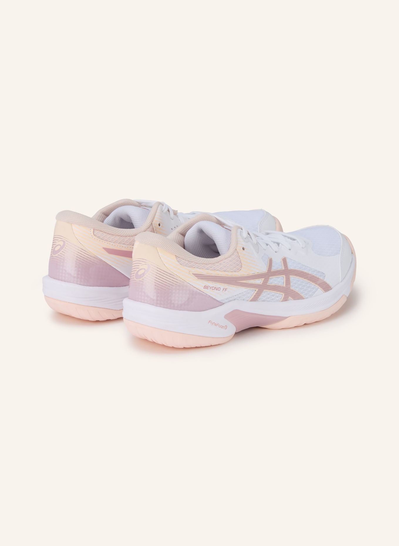 ASICS Sálové boty BEYOND FF: BÍLÁ / STARORŮŽOVÁ / TMAVĚ ORANŽOVÁ